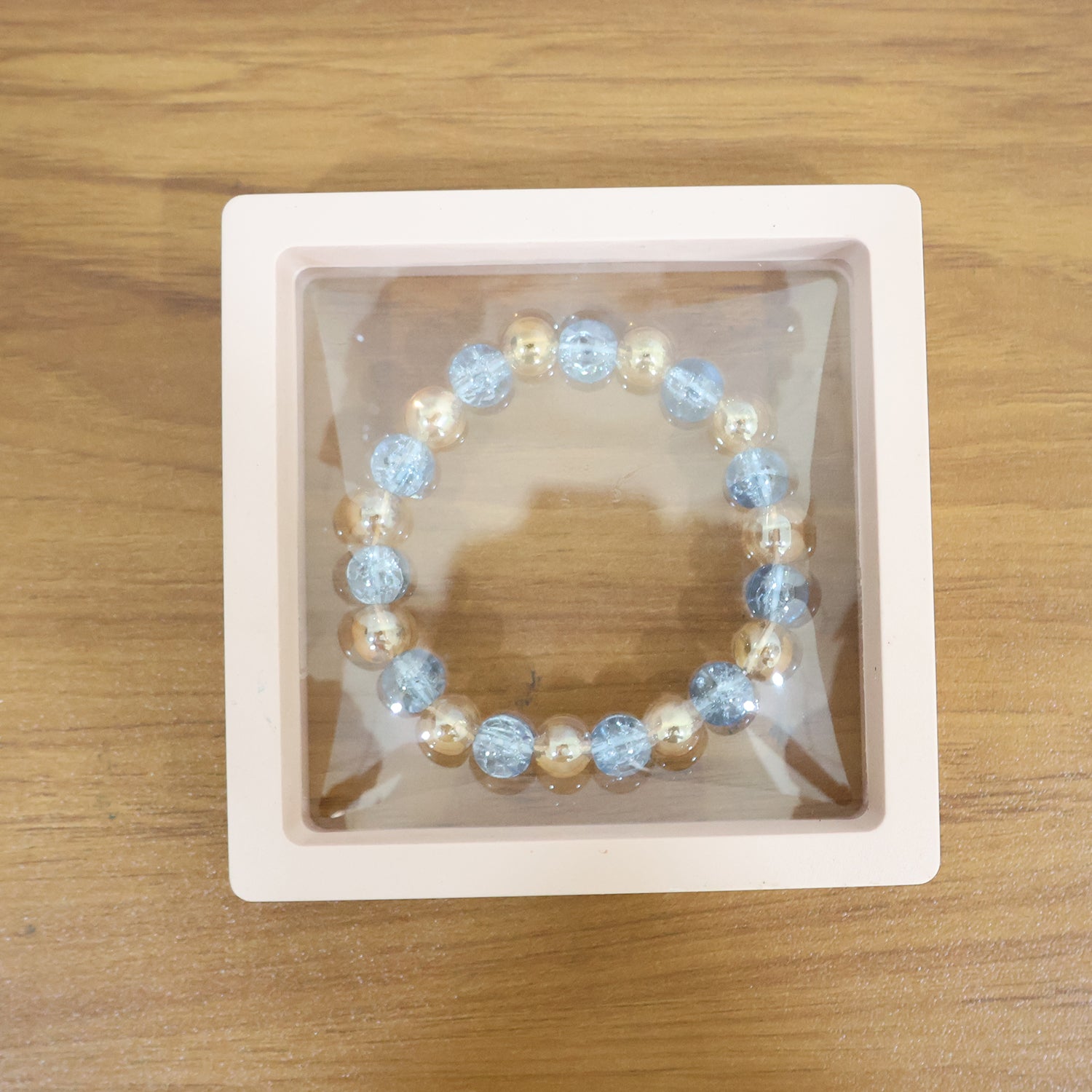 Elegant Dual-Tone Crystal Beaded Stretch Bracelet (1 Pc) - view 7