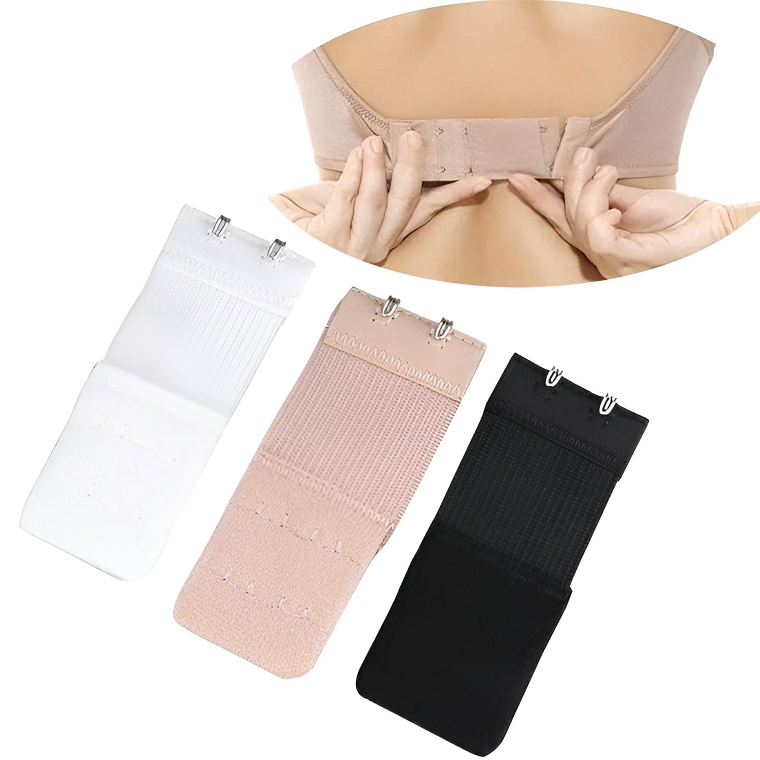 Adjustable 3-Piece Bra Extender Set with 2-Hook - view 5