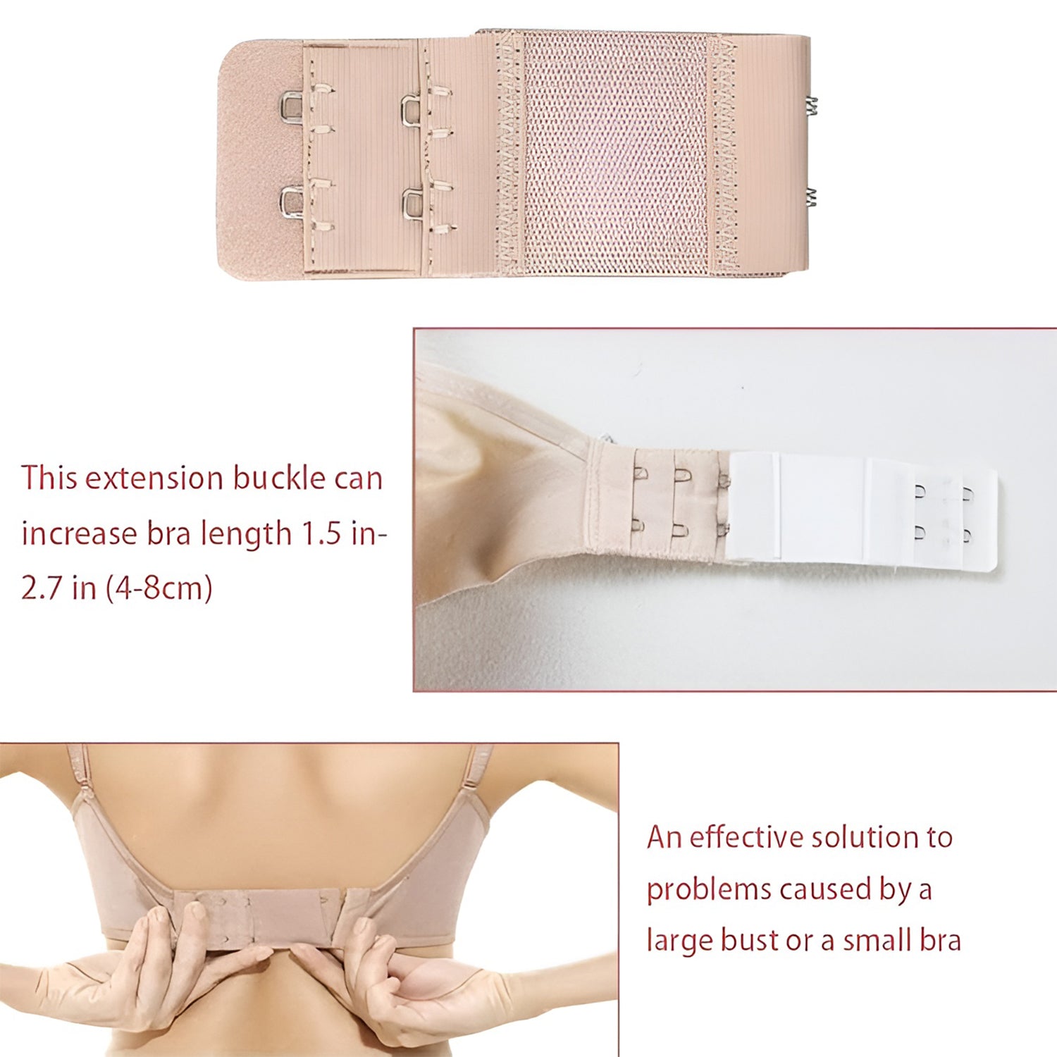 Adjustable 3-Piece Bra Extender Set with 2-Hook - view 6