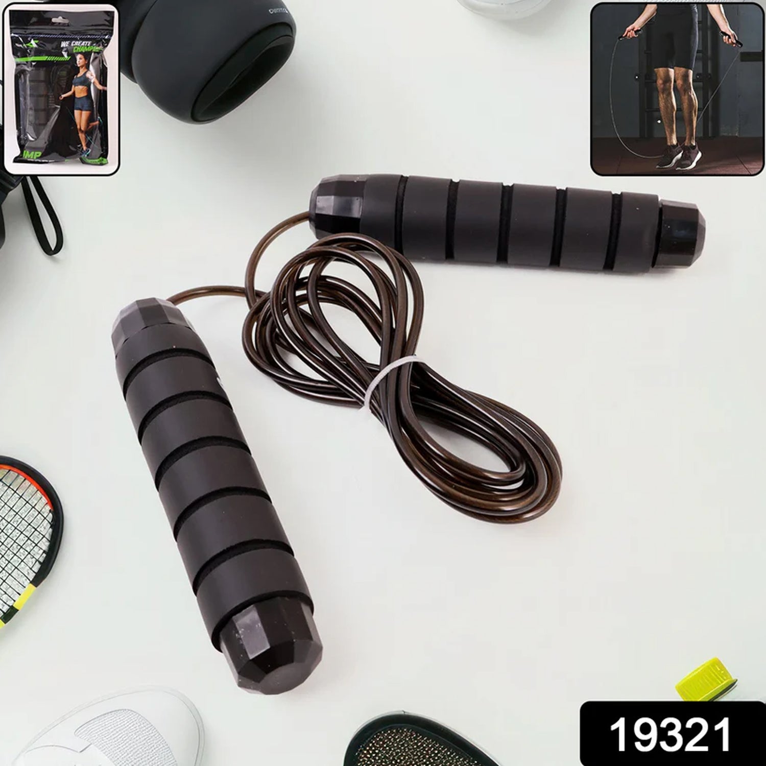 High-Speed Skipping Rope with Foam Padded Handles (1 Pc) - view 2