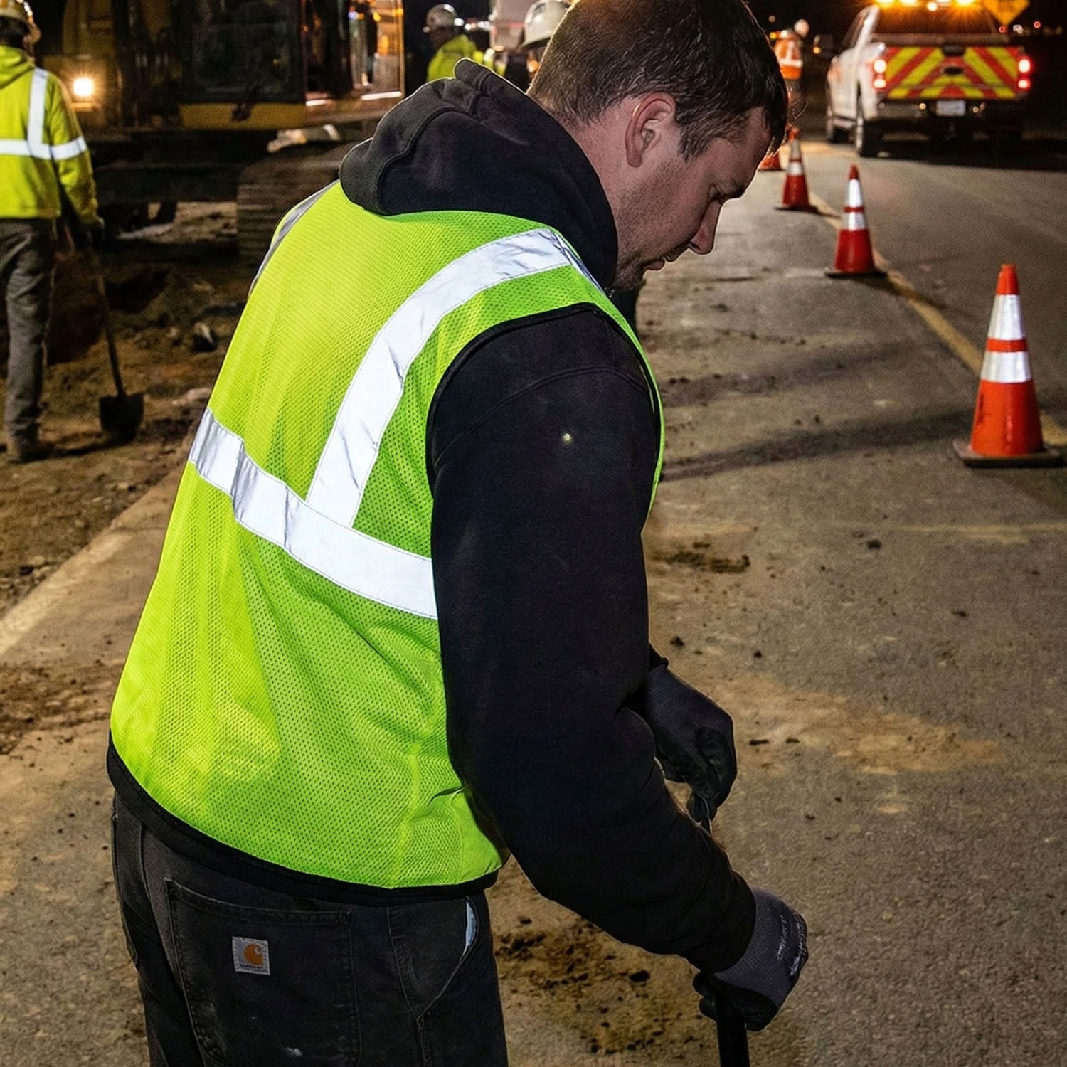 Green Safety Jacket for Construction Protection - view 4