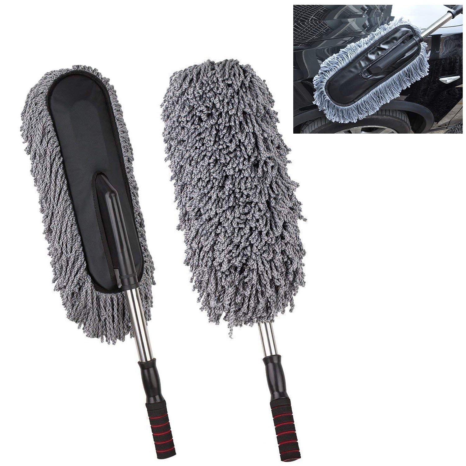 Car Duster, Long Retractable / Soft / Non-Slip / Handle