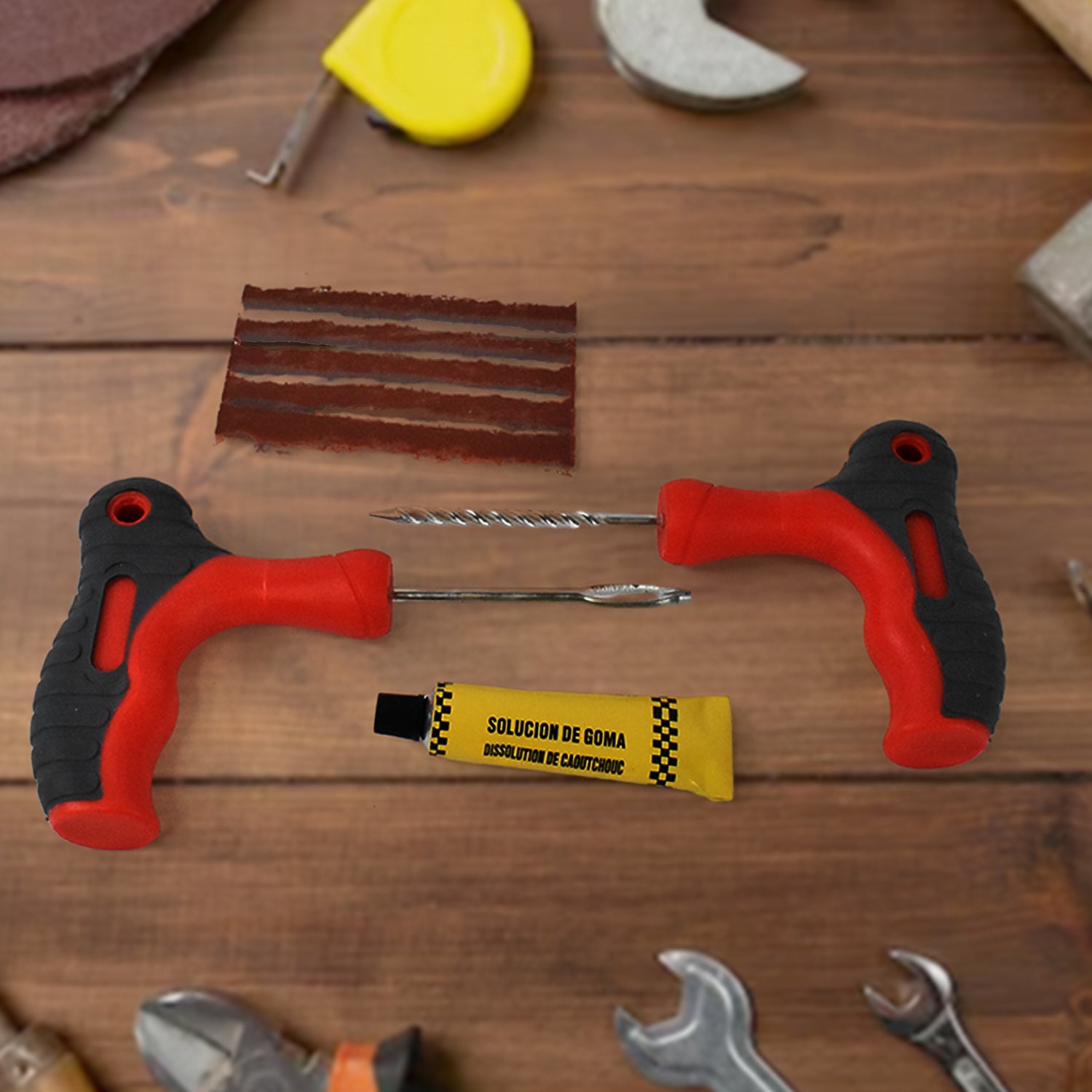 4 in 1 Universal Tubeless Tyre Puncture Repair Kit Tool Set - view 4