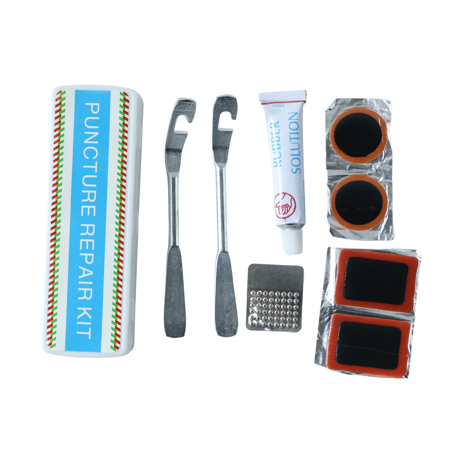 Bicycle Tire Repair Kit – Portable Puncture Repair Set with Adhesive (1 Set / Mix Design) - view 5