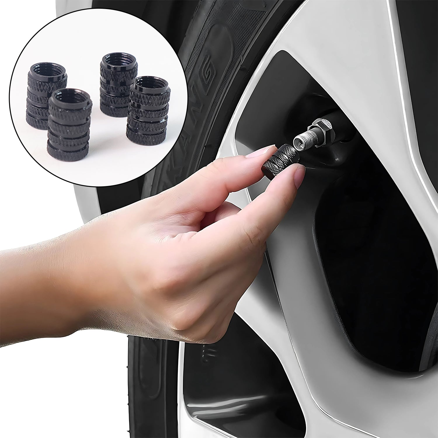 Tire Valve Stem Caps Fit 4pcs Silver - view 3