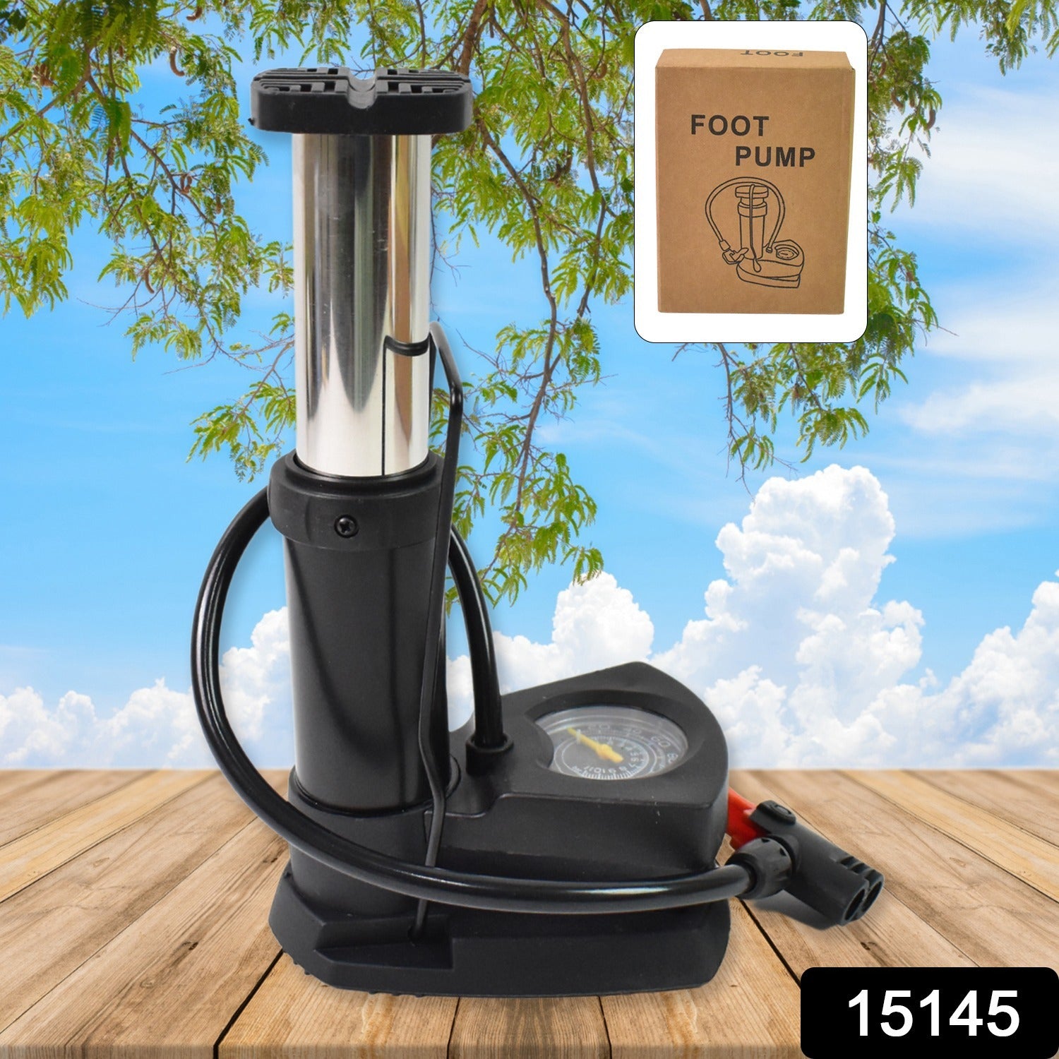 Portable Mini Bike Pump / Cycle Pump Foot (1 Pc) - view 2