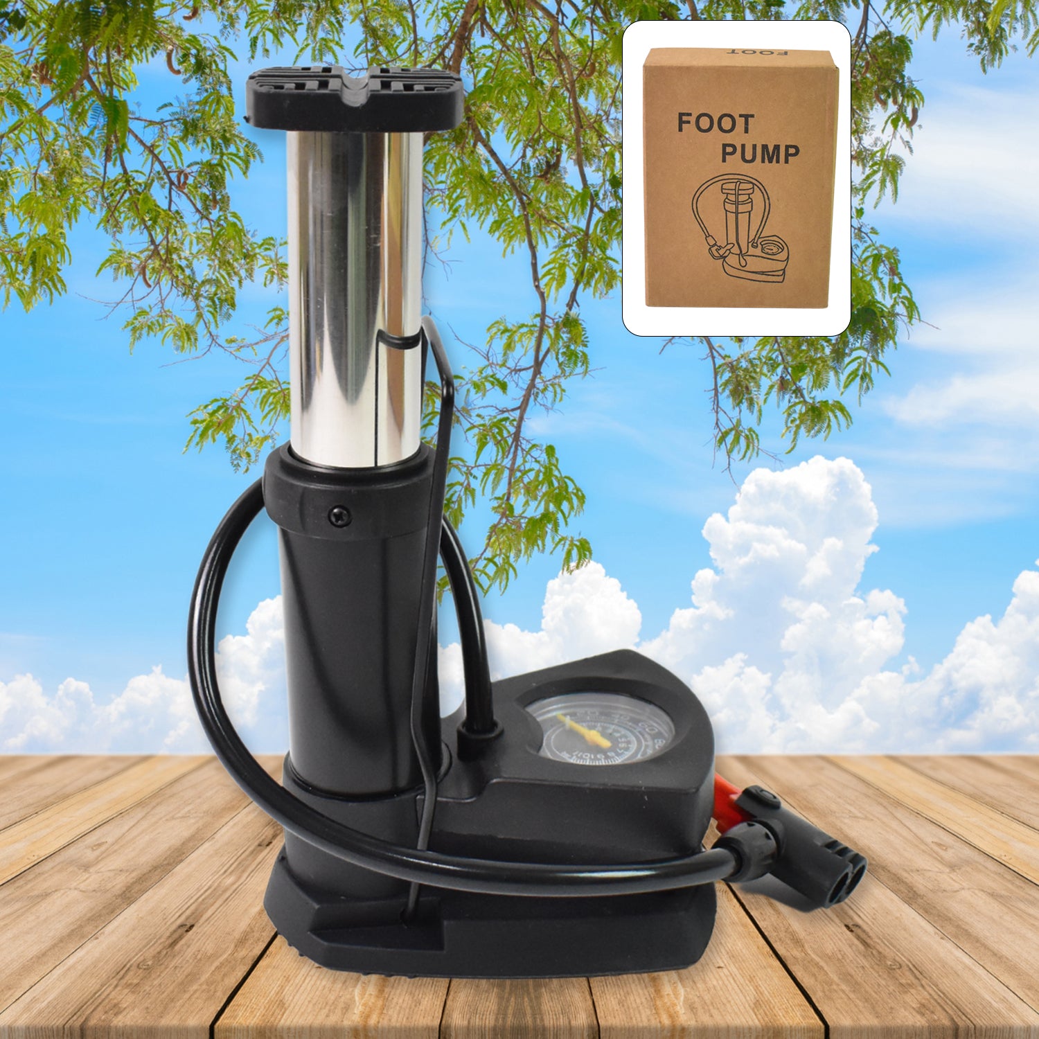 Portable Mini Bike Pump / Cycle Pump Foot (1 Pc) - view 5
