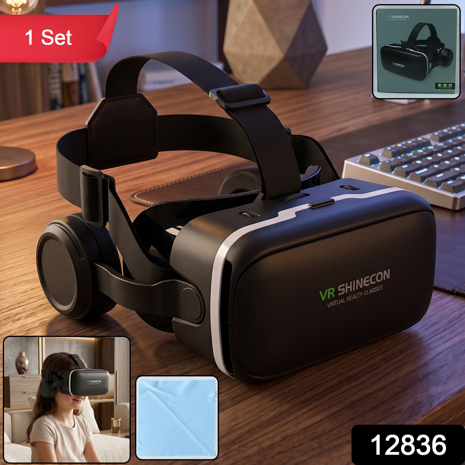 3D / HD VR Box Glasses Headset for iOS for Android Smartphone (1 Pc) - view 2