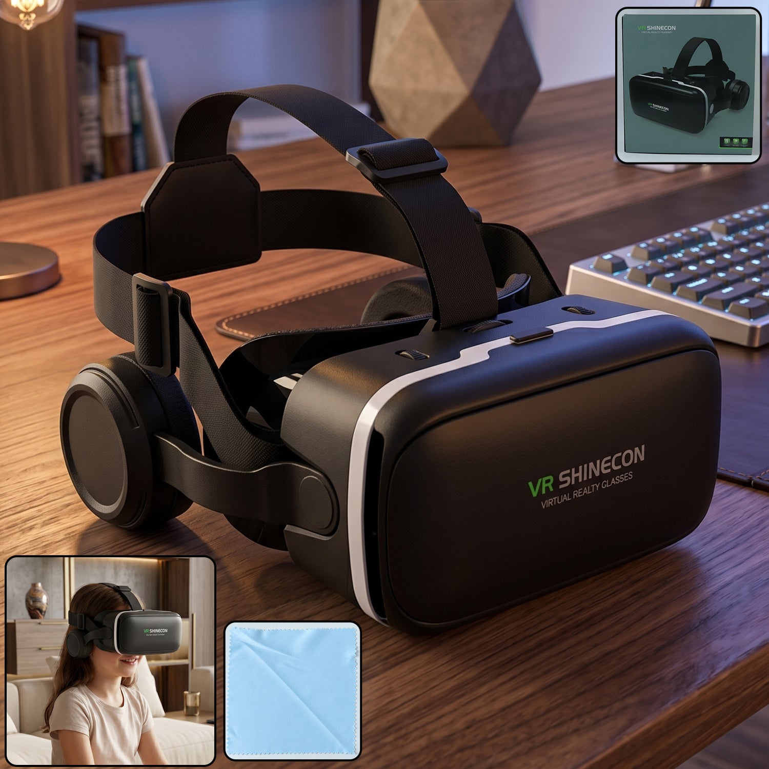 3D / HD VR Box Glasses Headset for iOS for Android Smartphone (1 Pc)