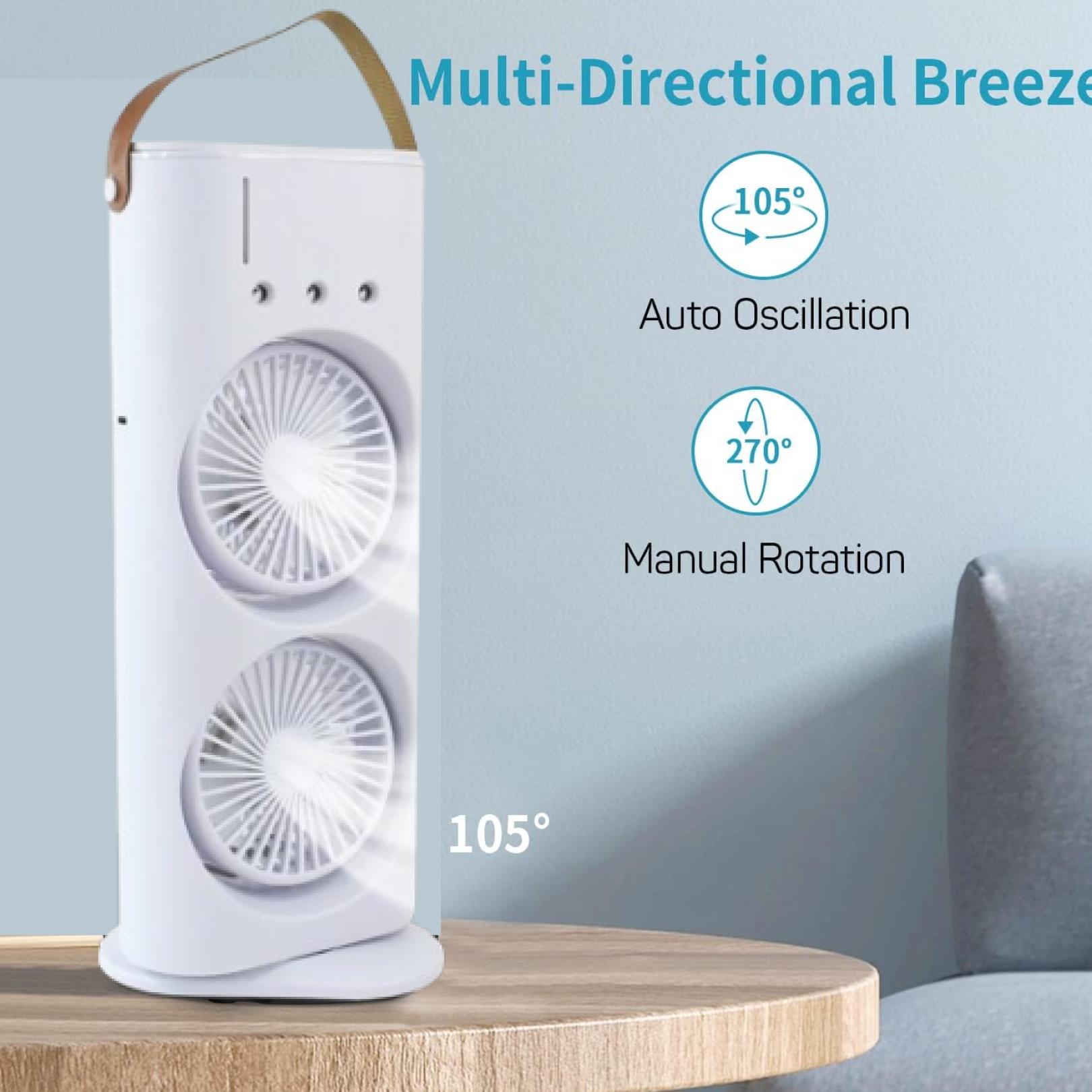Electric Fan Desktop Double-Head Powerful Air (1 Pc / With Remote / Plug and Play) - view 2