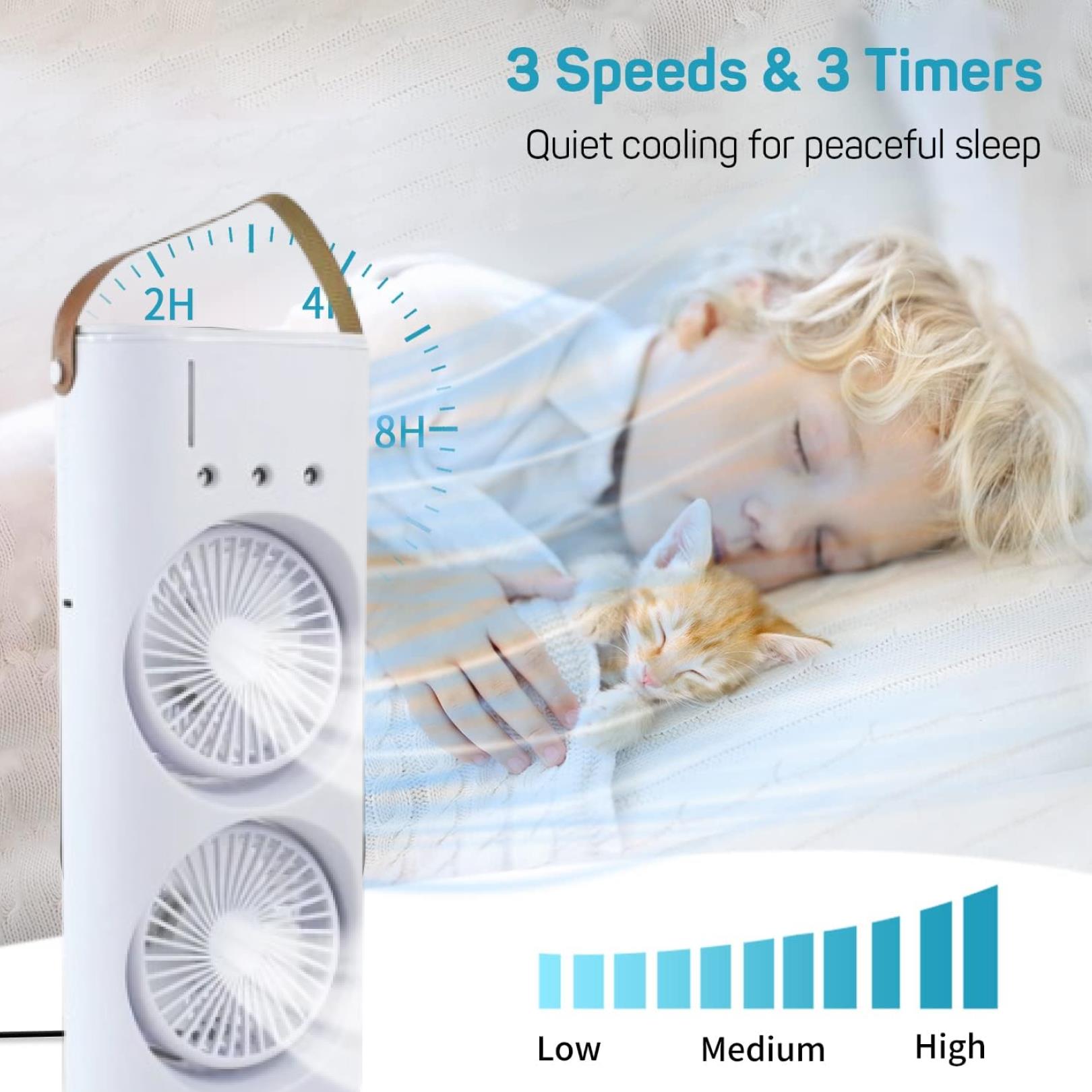 Electric Fan Desktop Double-Head Powerful Air (1 Pc / With Remote / Plug and Play) - view 3