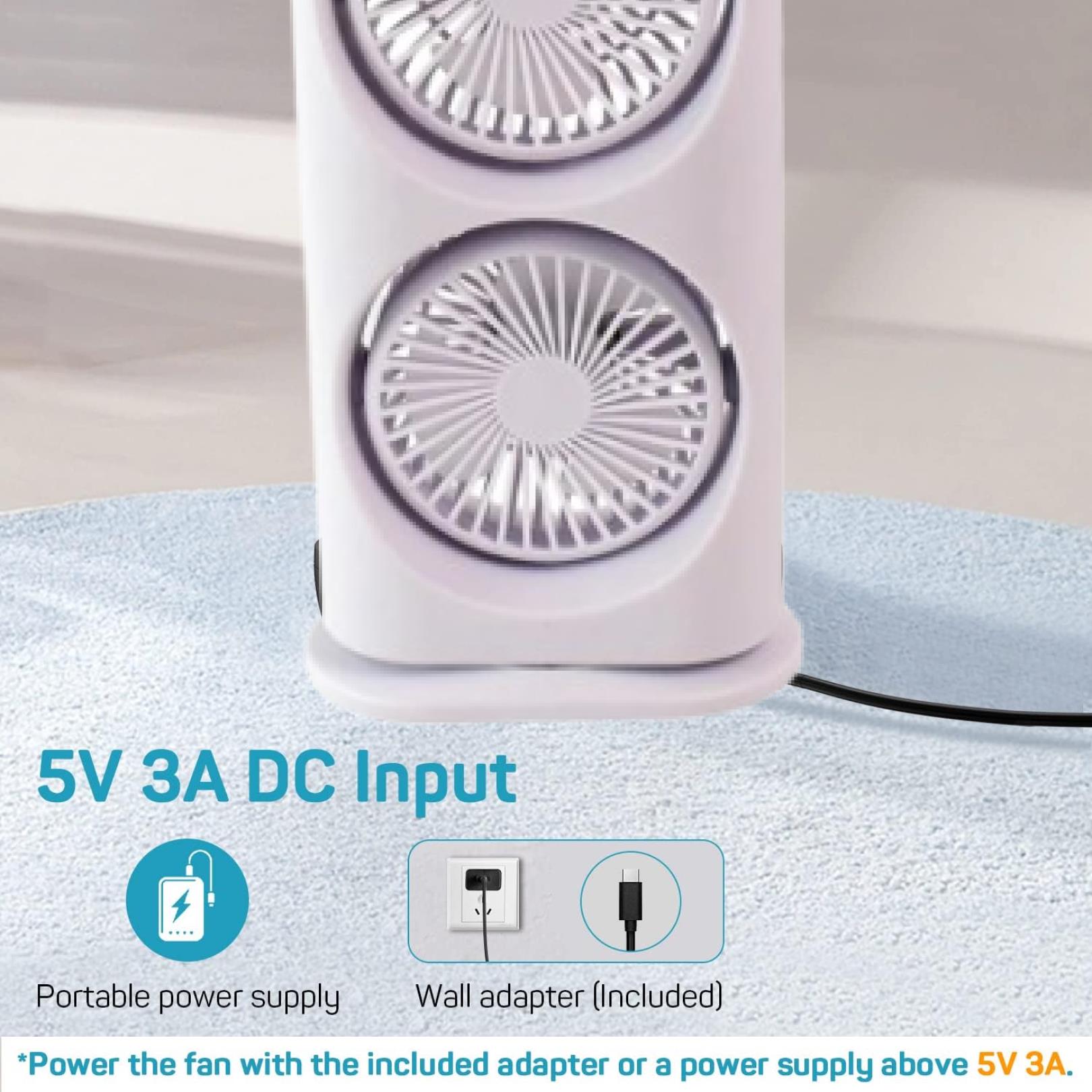 Electric Fan Desktop Double-Head Powerful Air (1 Pc / With Remote / Plug and Play) - view 4