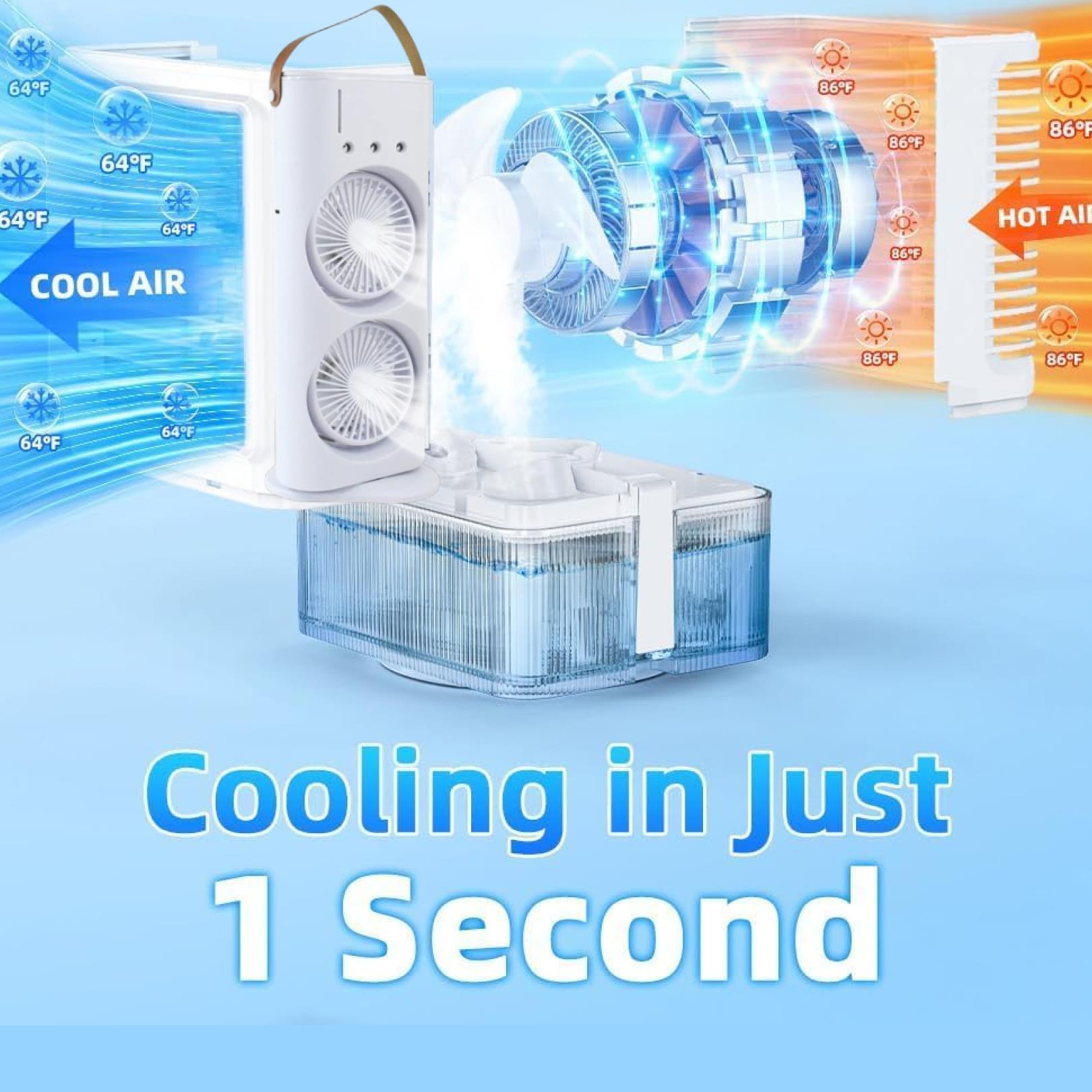 Electric Fan Desktop Double-Head Powerful Air (1 Pc / With Remote / Plug and Play) - view 5