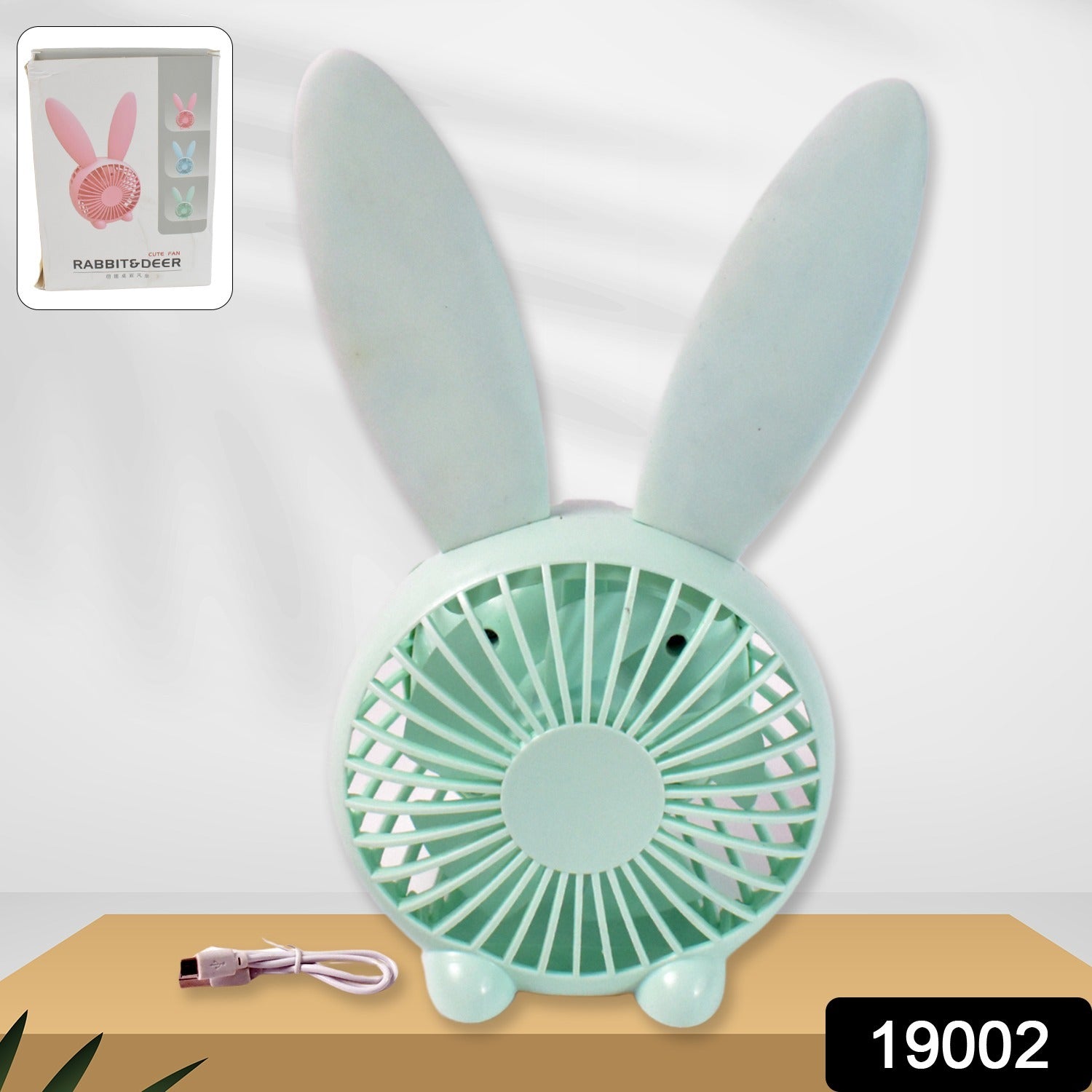 Cute Rabbit USB Desk Fan for Kids & Camping (1 Pc, Plastic, Mist Air) - view 2
