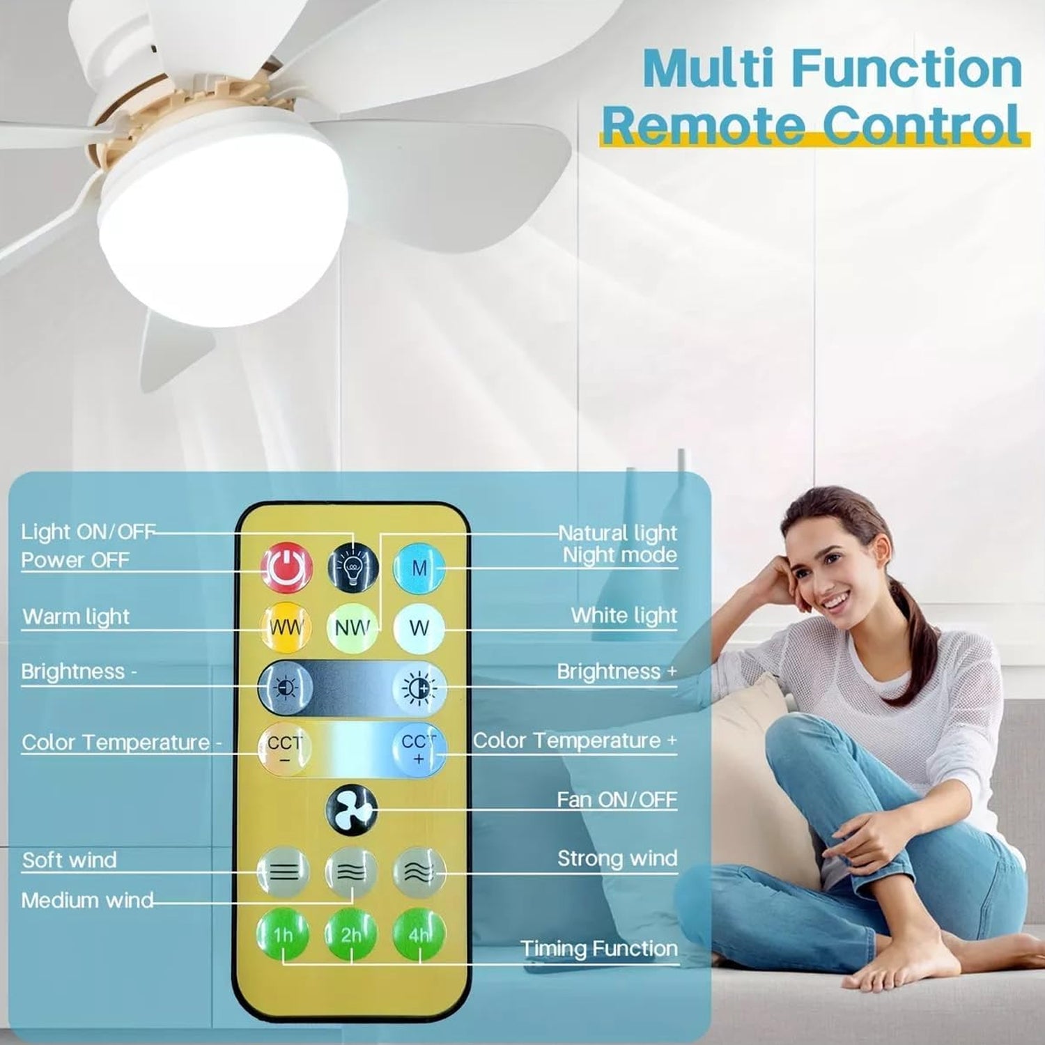 40W LED Ceiling Fan Remote Control - view 3