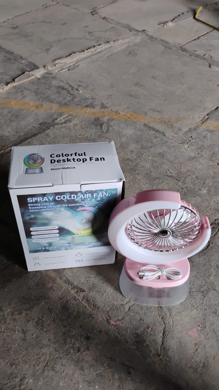 Desktop Fan - Camping Fan LED Light, Humidifying Fan (1 Pc / Plug & Play Fan) - view 7