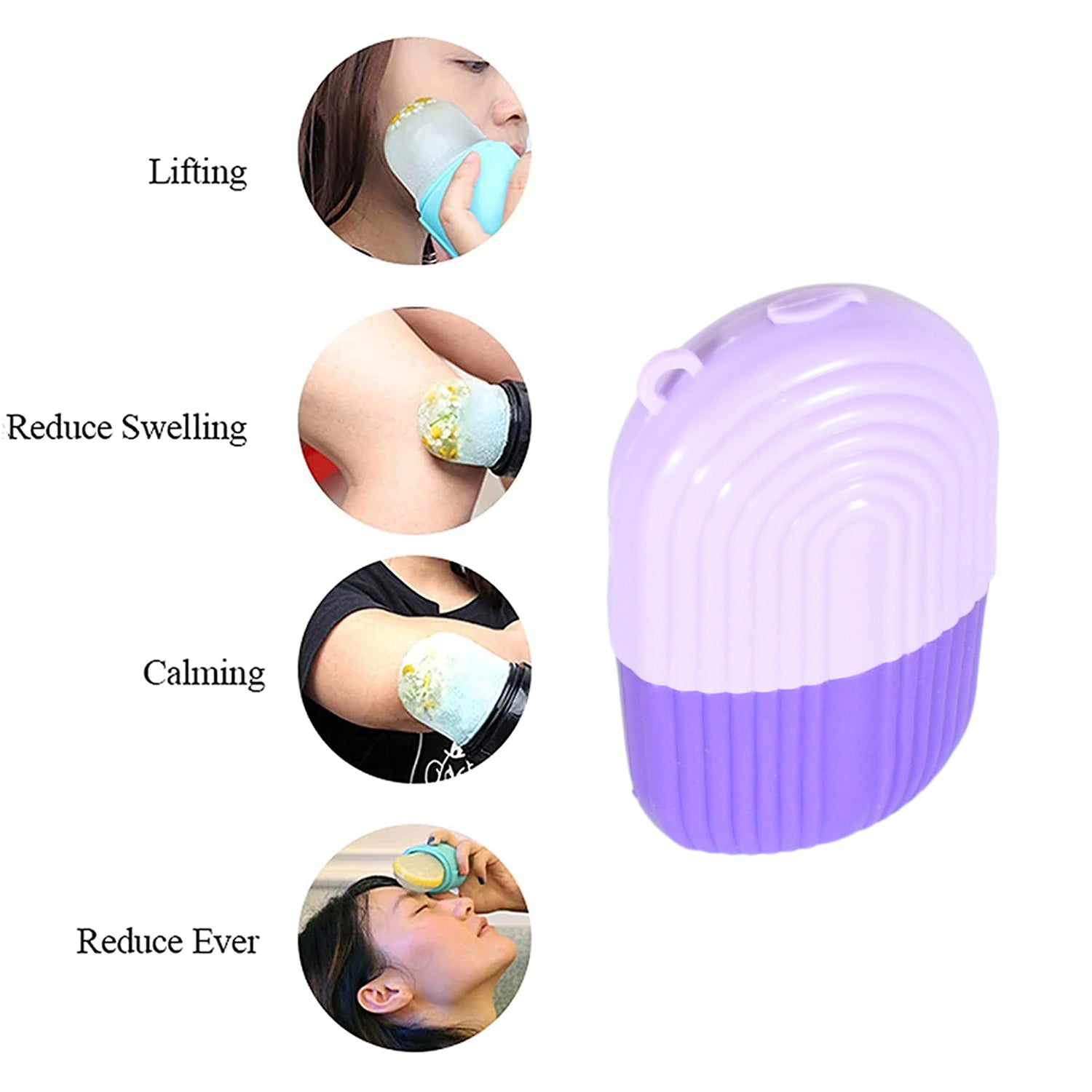 Beauty Ice Roller for Face & Eye Massage (Reusable, Purple / Without Box) - view 7