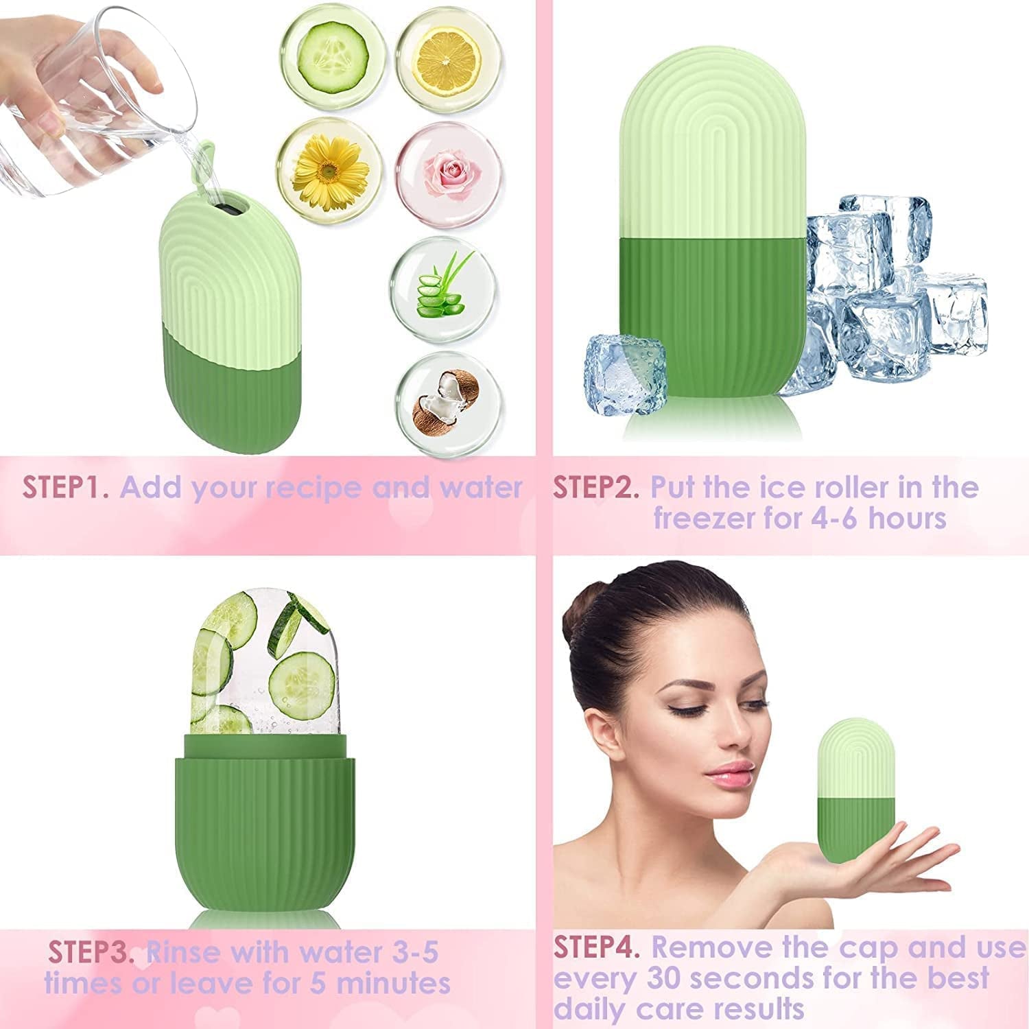 Beauty Ice Roller for Face Massager & Eye Reusable Face Rollers Facial Roller Box - view 6