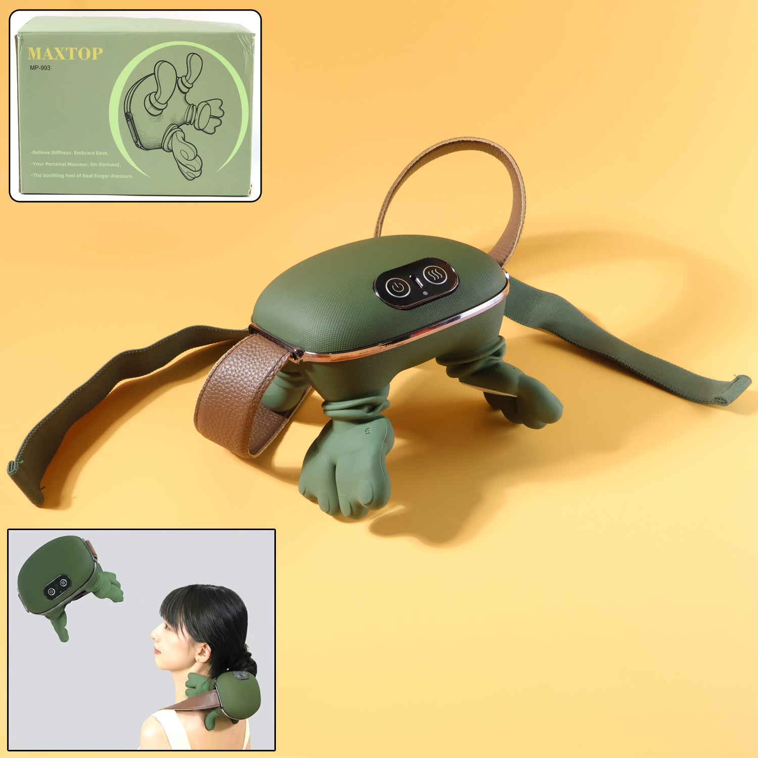 Long Rechargeable Kneading Neck & Shoulder Massager