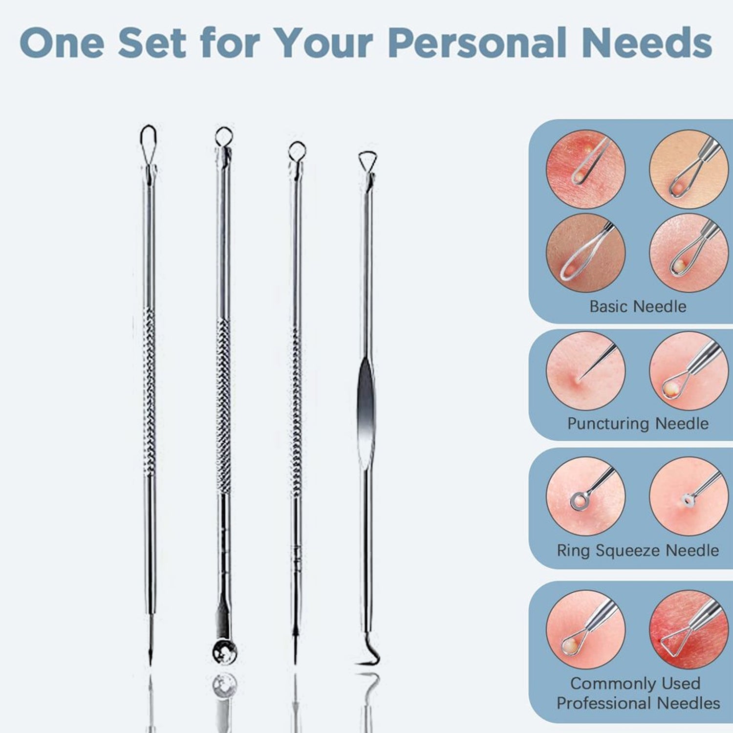 Blackhead Remover, 4-in-1 Stainless Steel Pimple Extractor Tool (1 Pc) - view 3