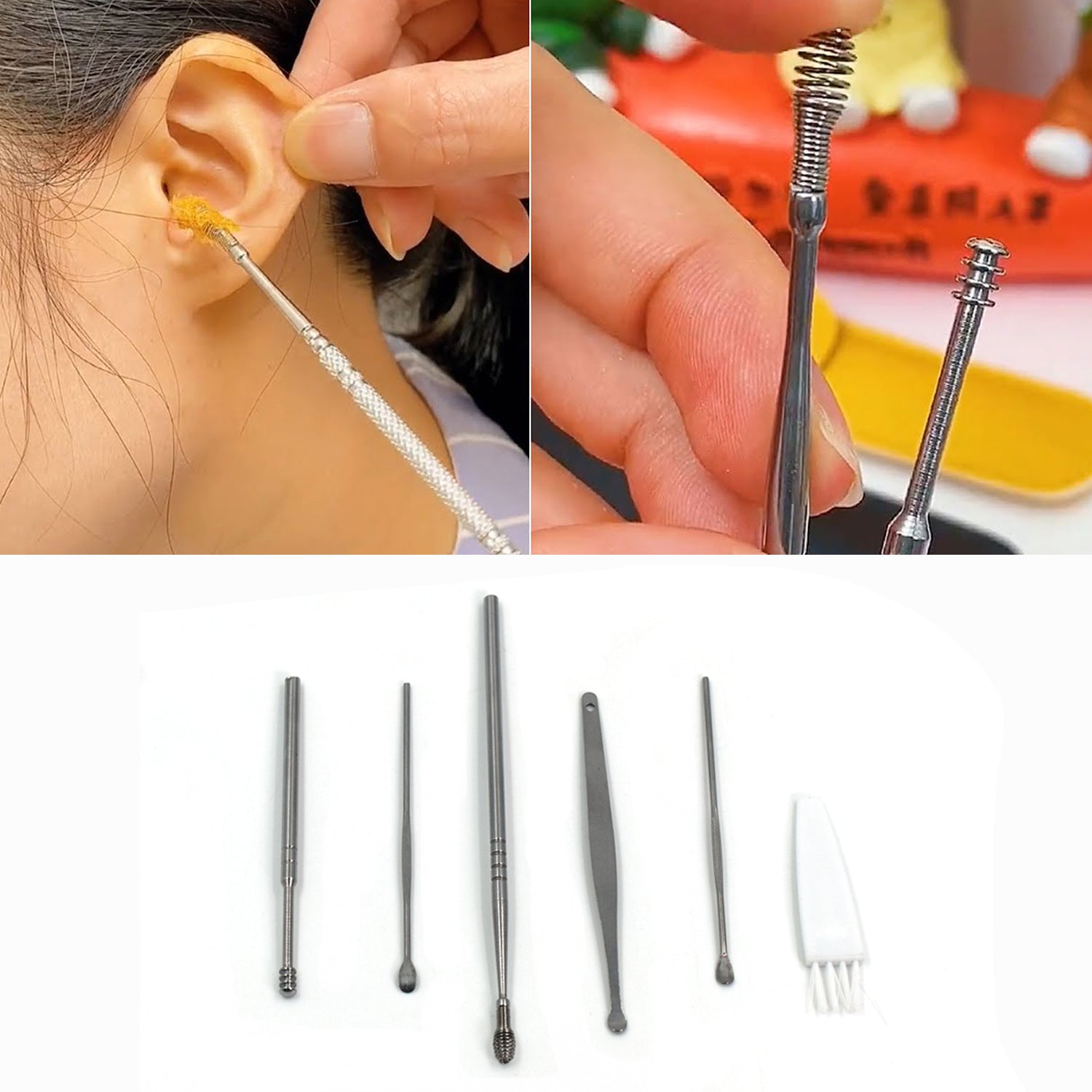 6Pcs Earwax Removal Kit | Ear Cleansing Tool Set | Ear Curette Ear Wax Remover Tool - view 5