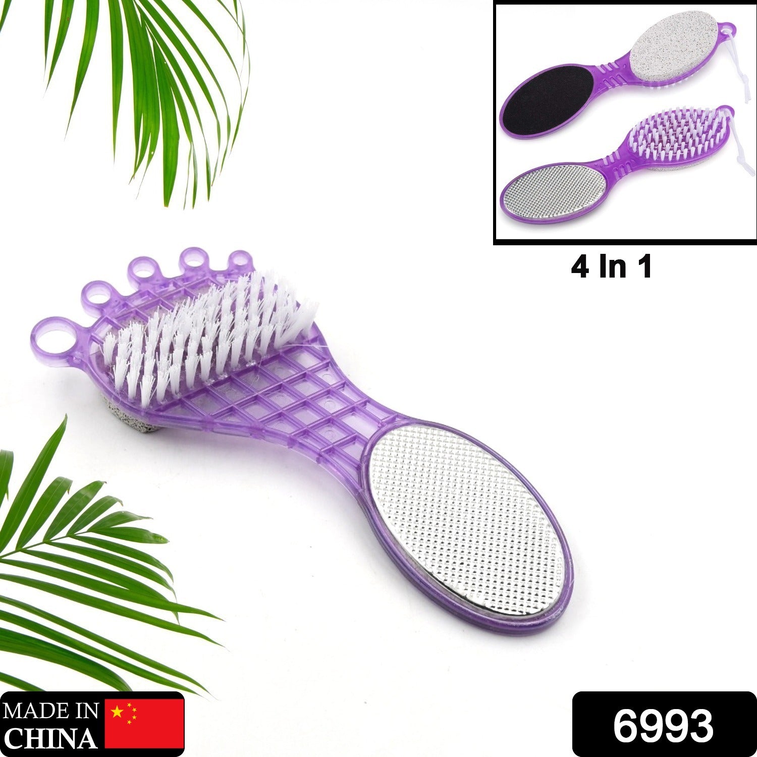 4 in 1 Pedicure Tool – Pumice, Brush, Scrubber & File for Soft Feet - view 2
