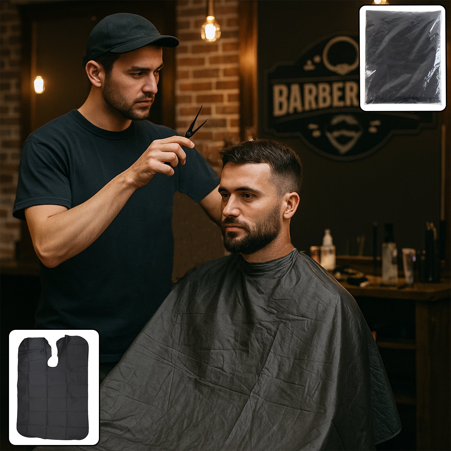Professional Hair Cutting Cape for Salon & Home Use (1 Pc)