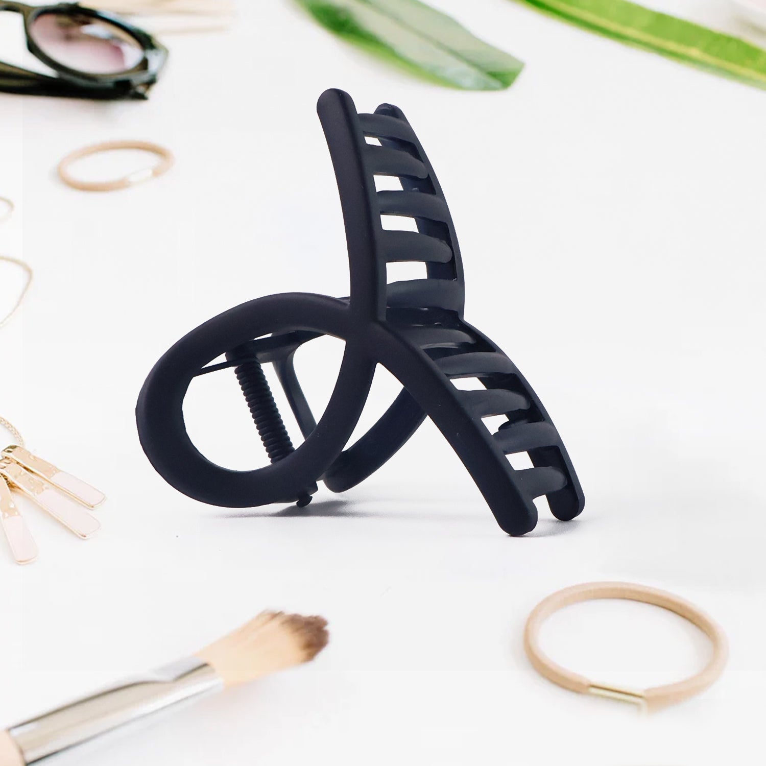Plastic Hair Clamp Grip, Simple Matte Hair Barrette Clamp (12 Pc / Mix Design) - view 6
