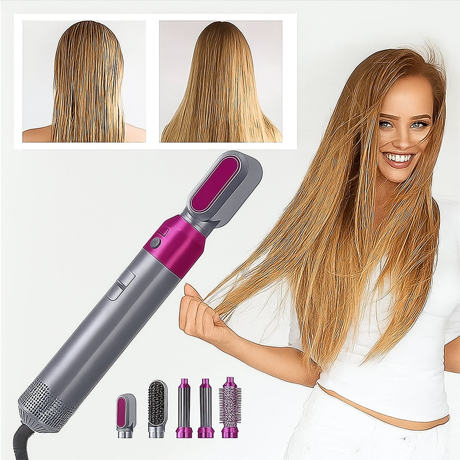 5 In 1 Hair Dryer Brush, Multifunctional Hot Air Styler Hair Tools