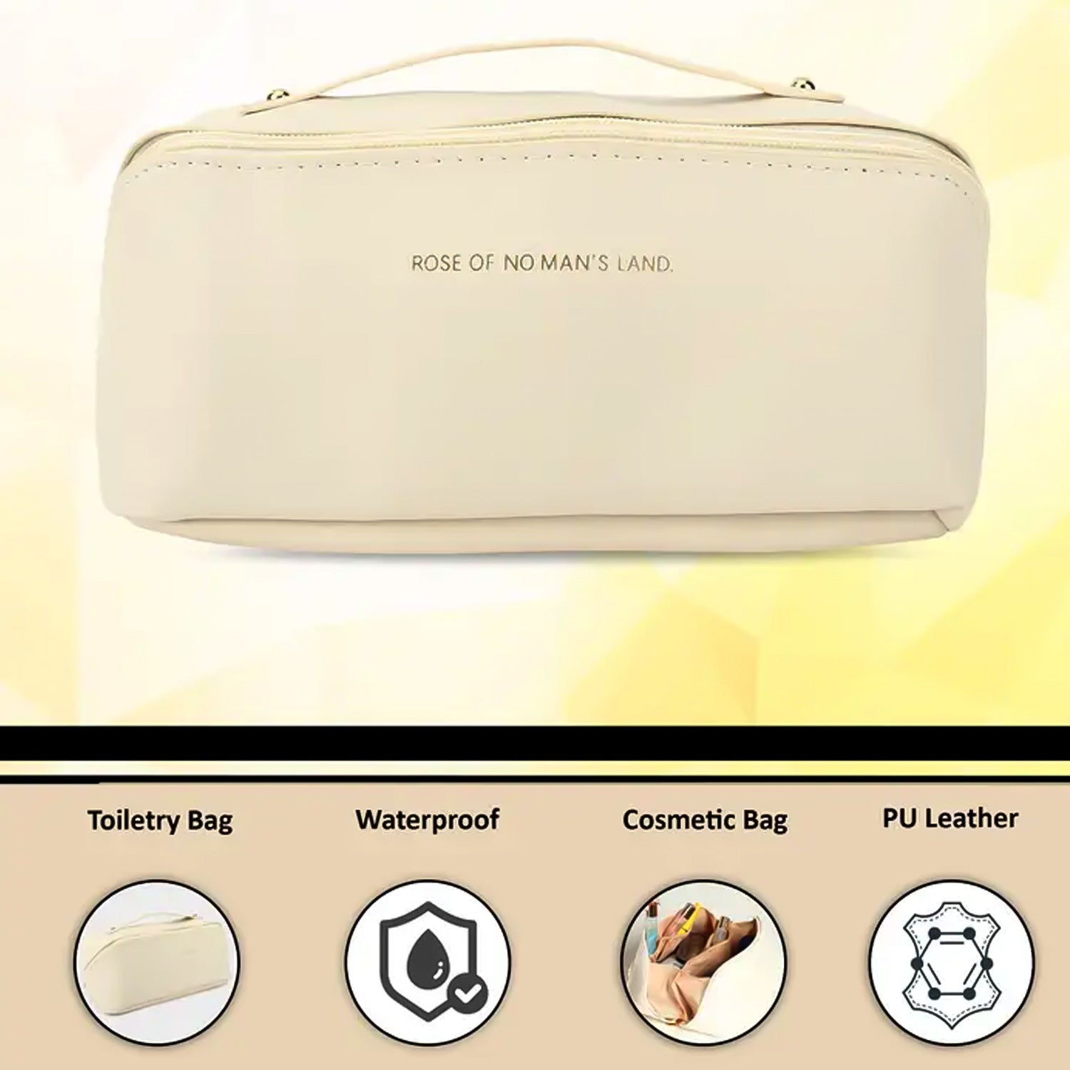 Travel Makeup & Toiletry Organizer Pouch with Zipper & Handle (1 Pc / Mix Color) - view 4