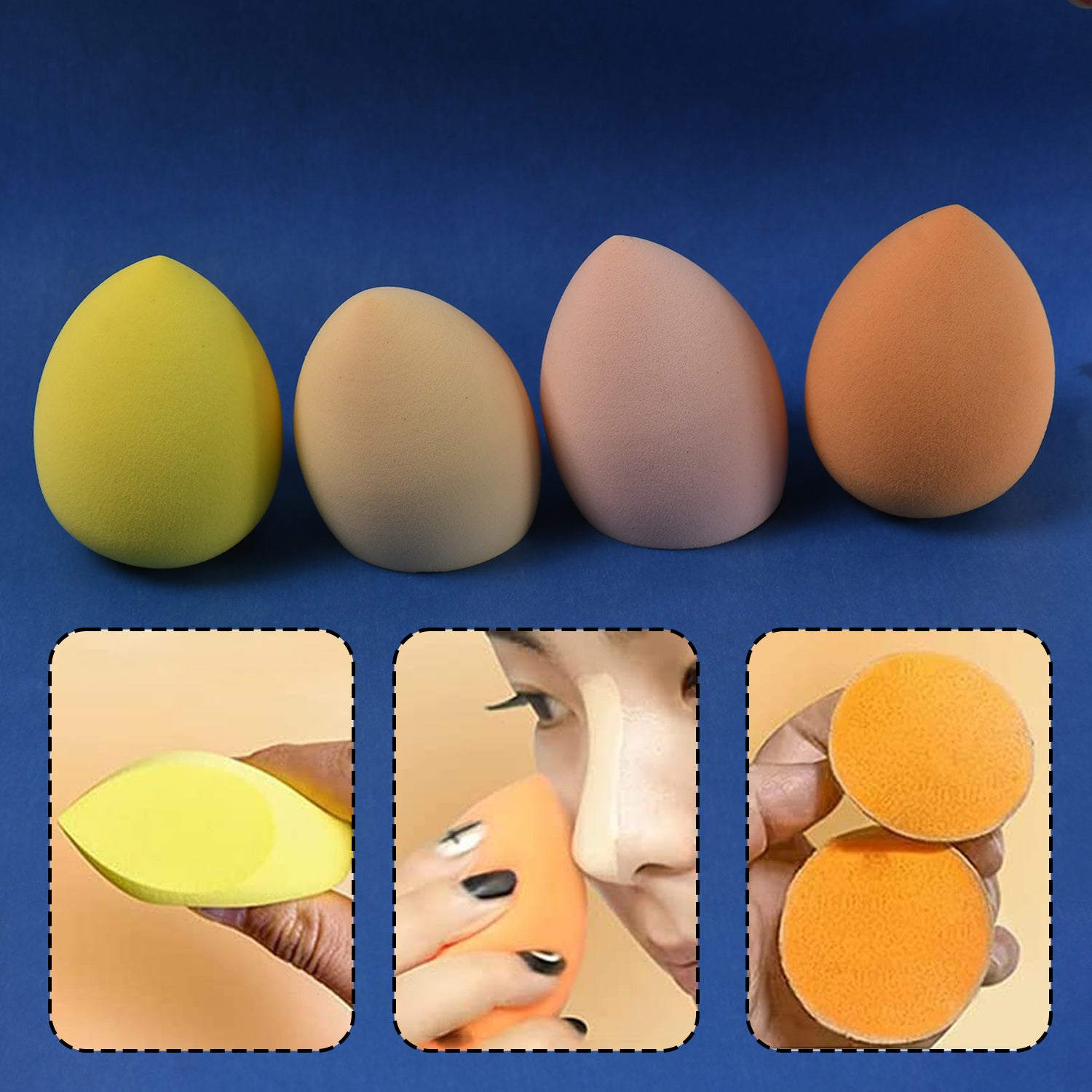 Makeup Sponges Set, Perfect for Liquid, Cream, and Powder (4 Pcs Set With Case) - view 4