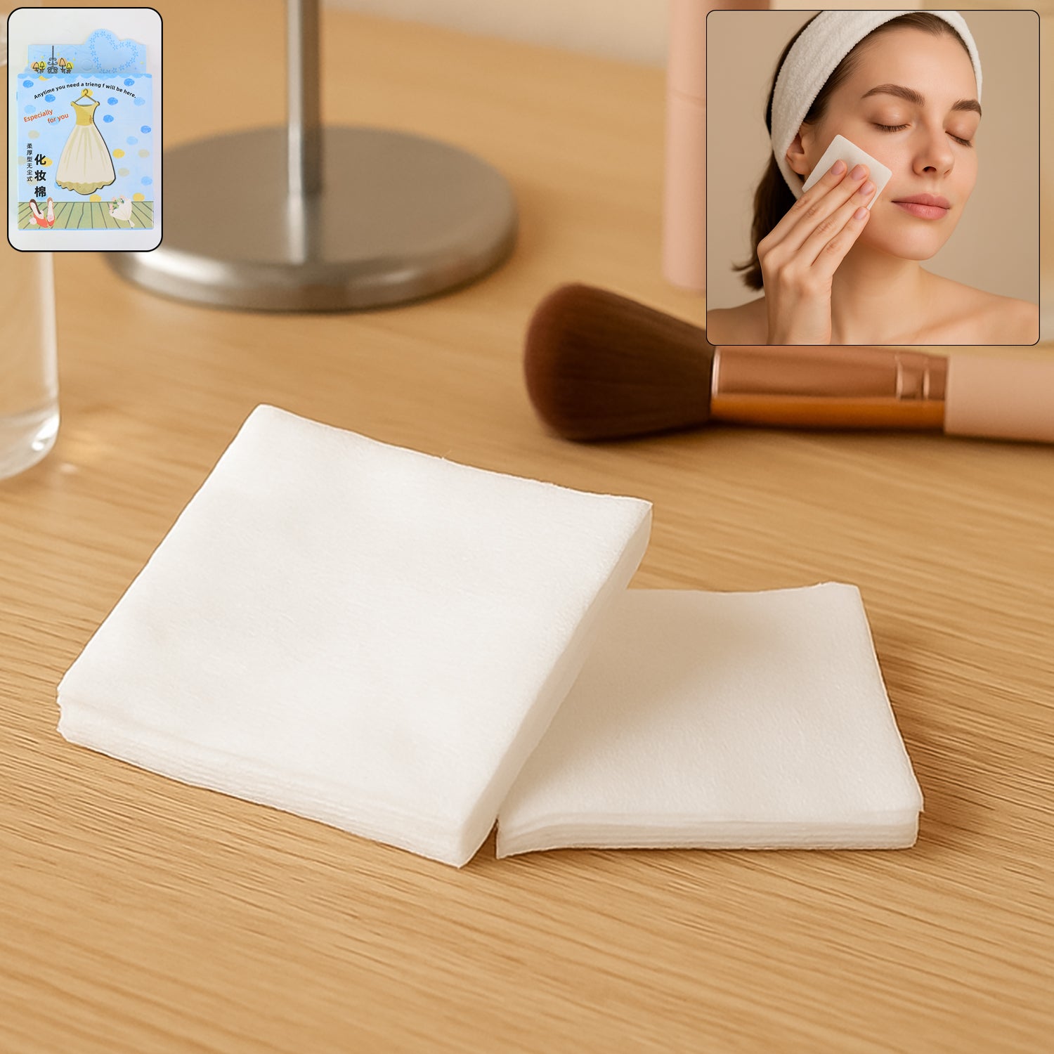 Cotton Makeup Remover Pads for Women Girls (Pack of 40)