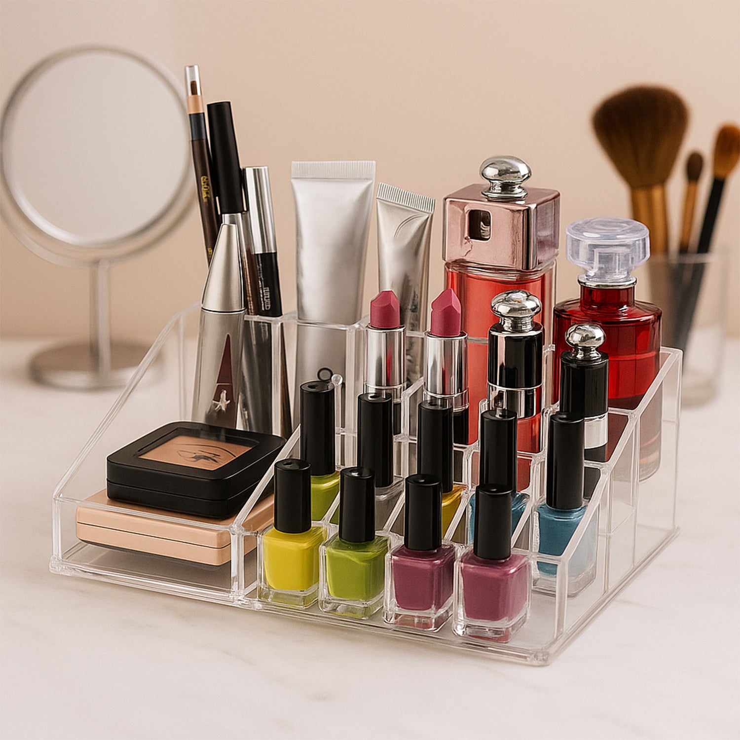 16 Compartment Cosmetic Makeup Jewellery Lipstick Storage Organiser Box - view 2