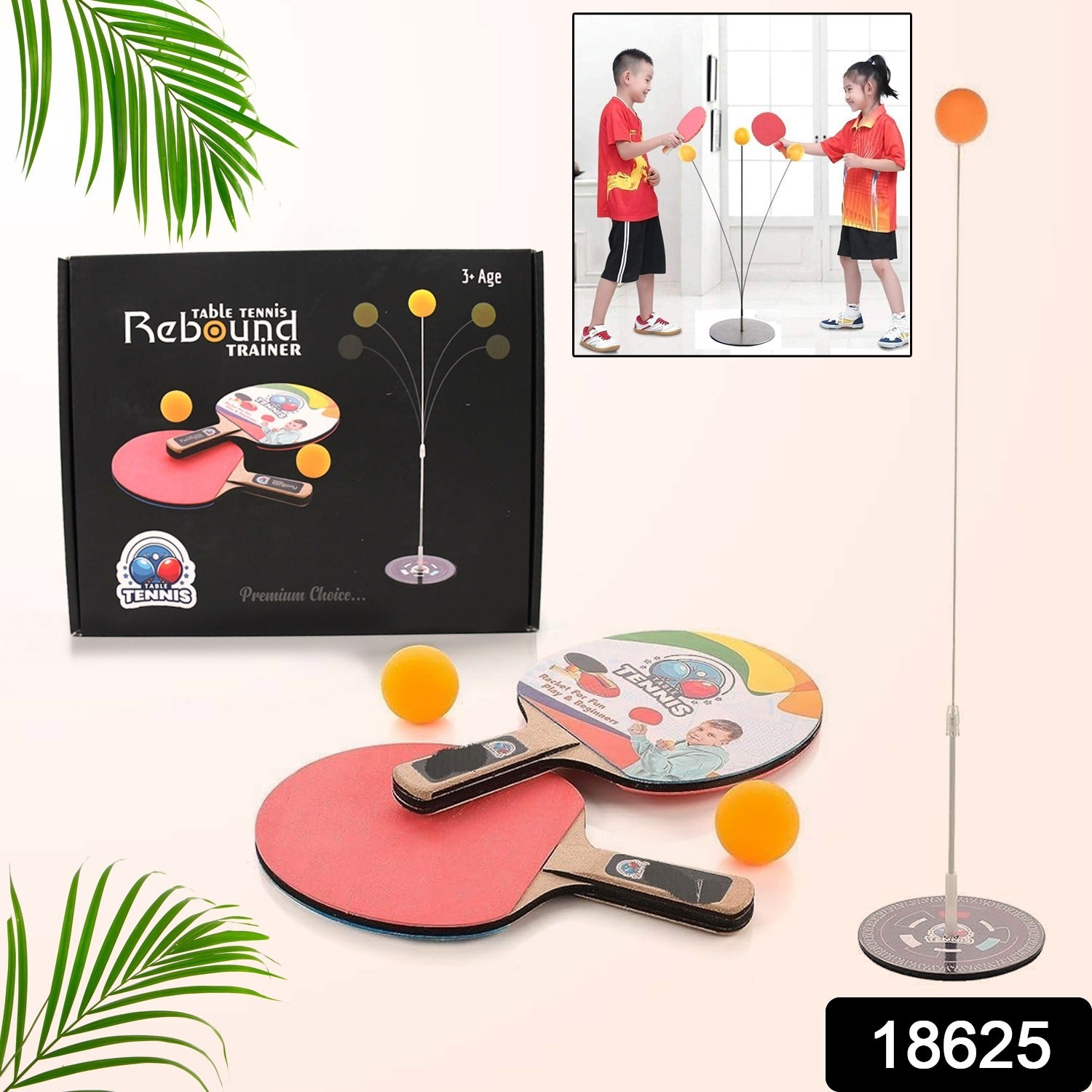 Portable Wiff Waff Rebound Table Tennis Trainer Set (1 Set) - view 2