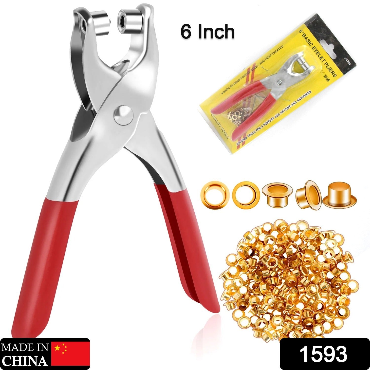 Grommet Setting Tool with 25 PCS Gold Eyelets Grommets Steel Hole Punch - view 2
