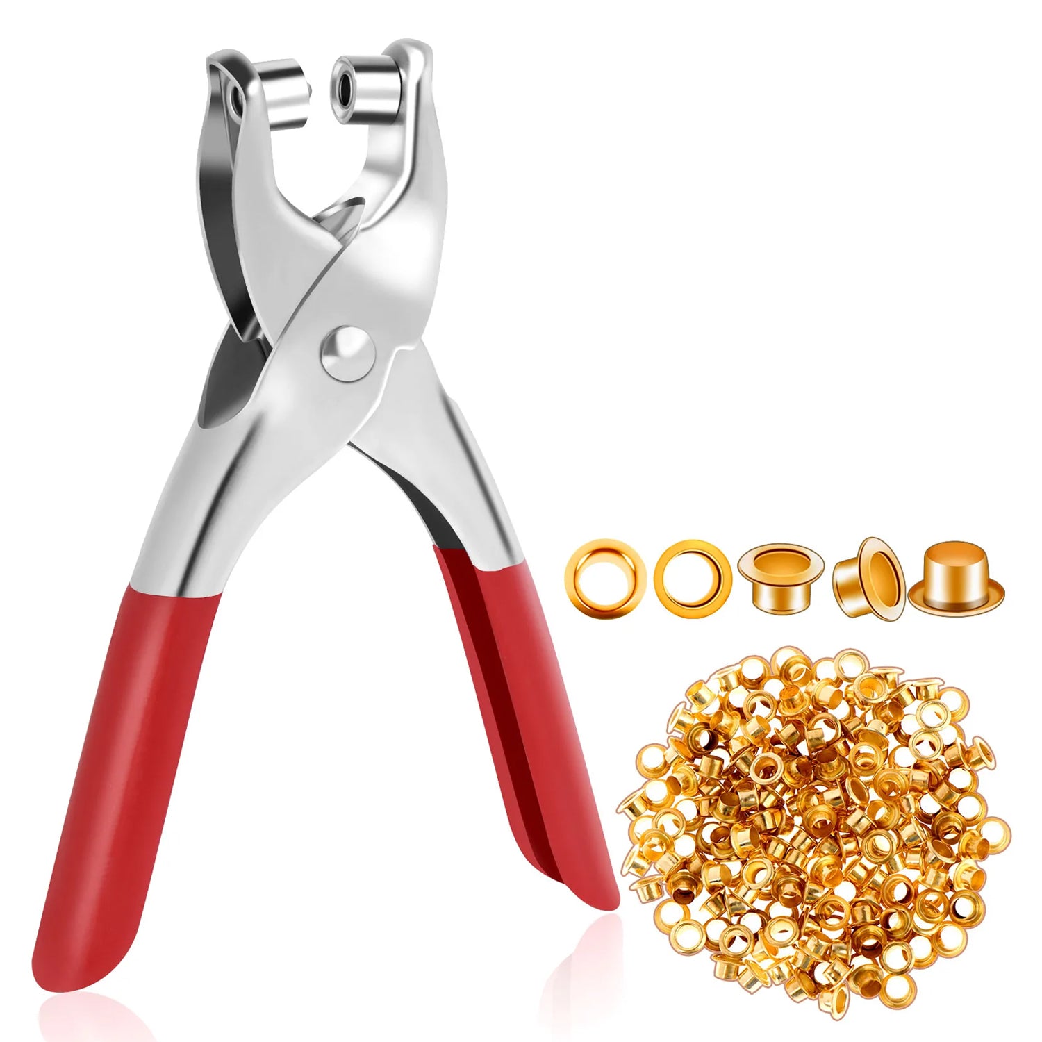 Grommet Setting Tool with 25 PCS Gold Eyelets Grommets Steel Hole Punch - view 3