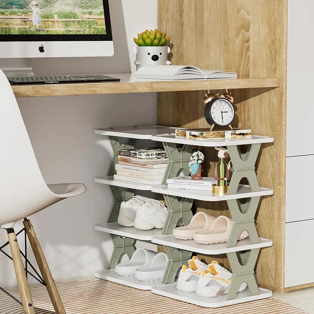 Foldable Shoe Rack (1 Pc, 8 Layers): Space-Saving, Entryway Storage - view 5