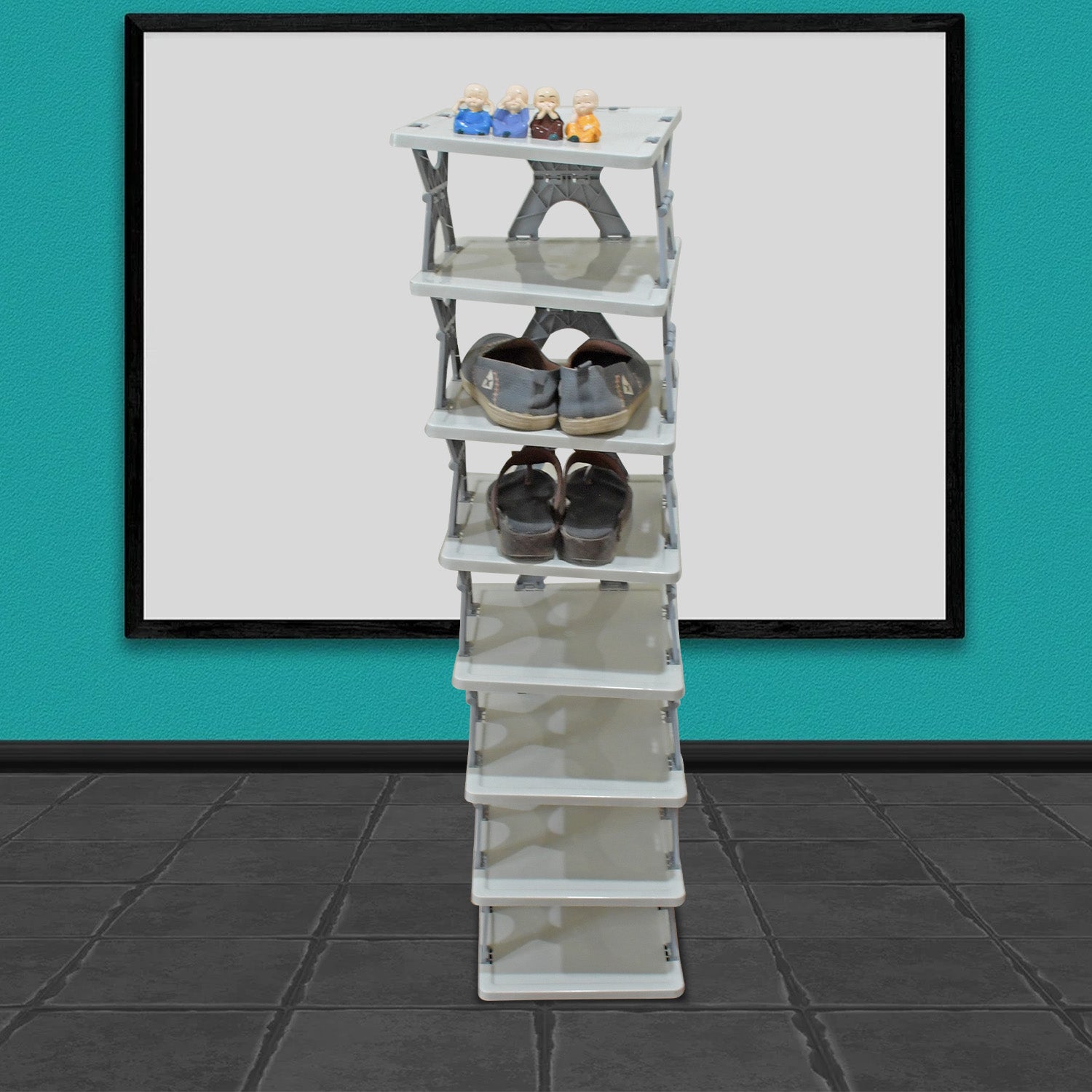 Foldable Shoe Rack (1 Pc, 8 Layers): Space-Saving, Entryway Storage - view 6