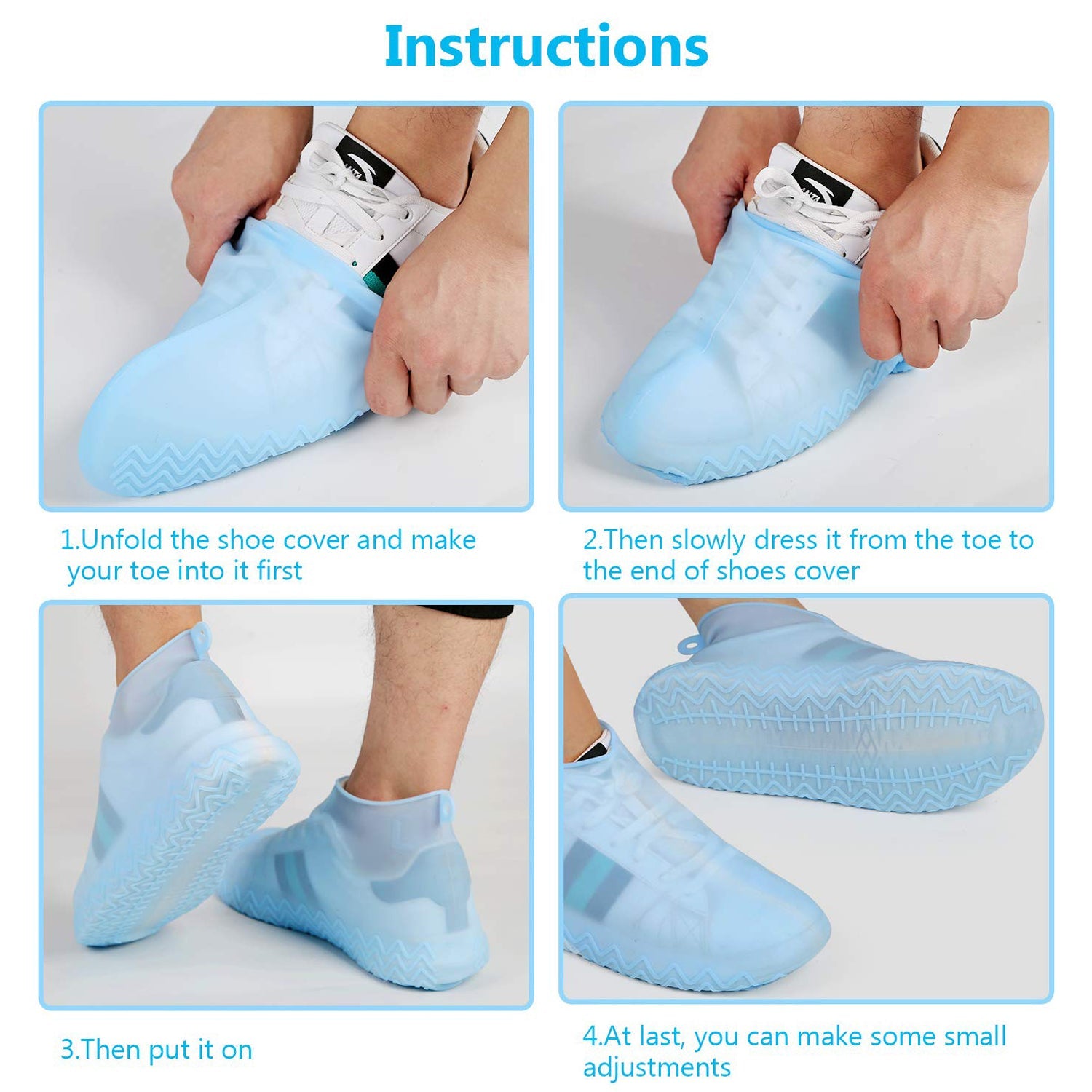 Non-Slip Silicone Rain Anti skid Waterproof Fordable Boot Shoe Cover (Mix Color) - view 3