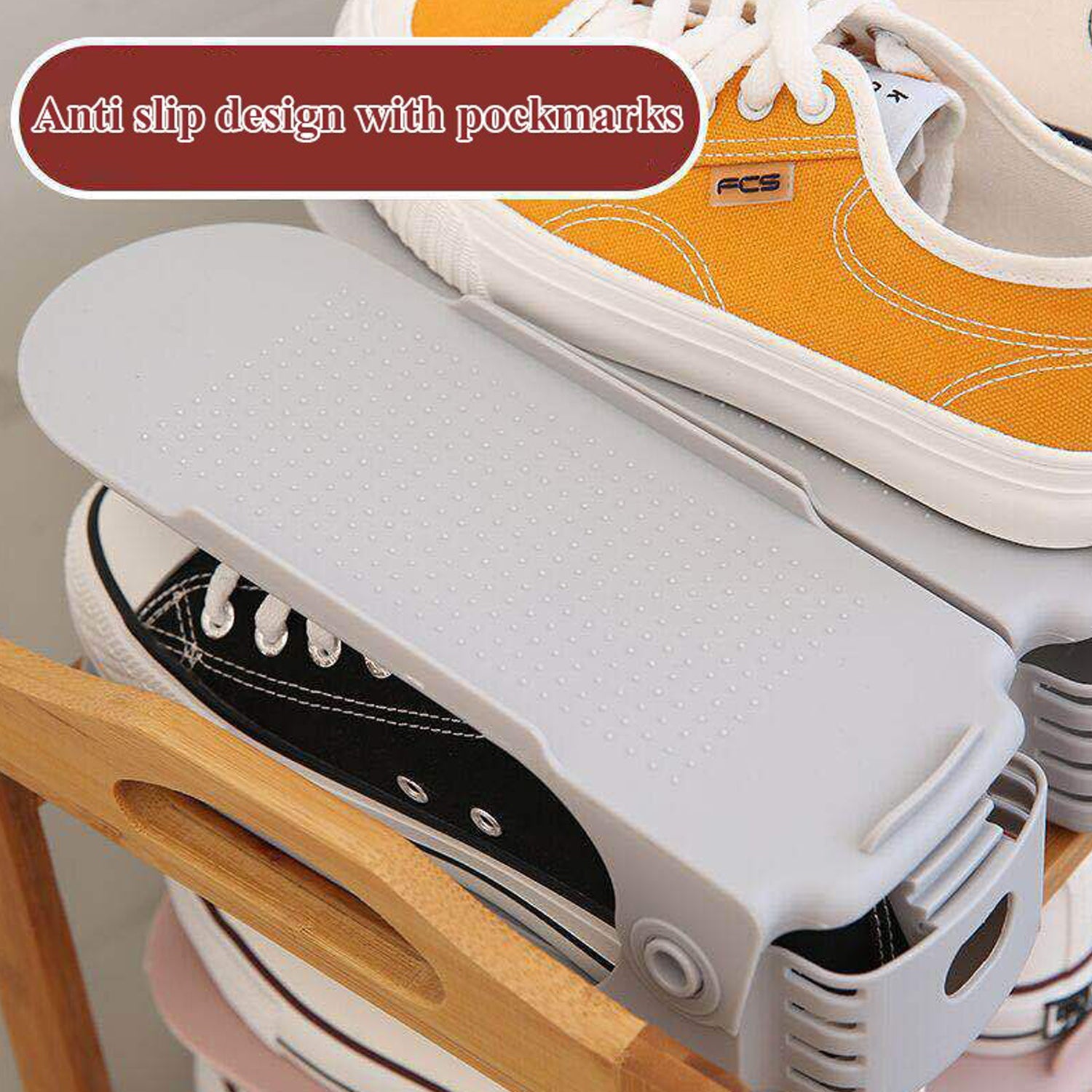 ADJUSTABLE FOLDING SHOE SLOTS ORGANIZER. - view 2