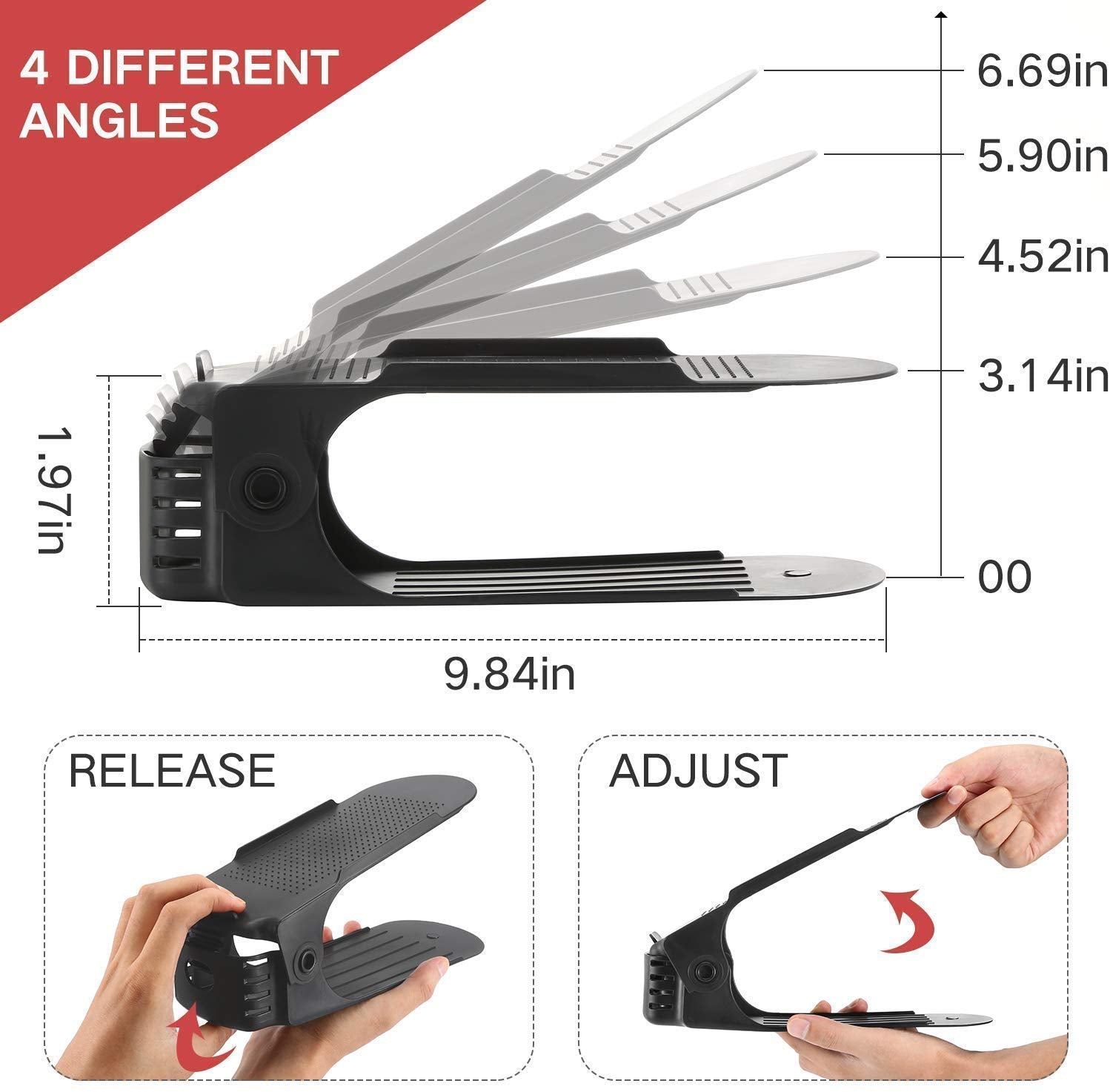 ADJUSTABLE FOLDING SHOE SLOTS ORGANIZER. - view 7