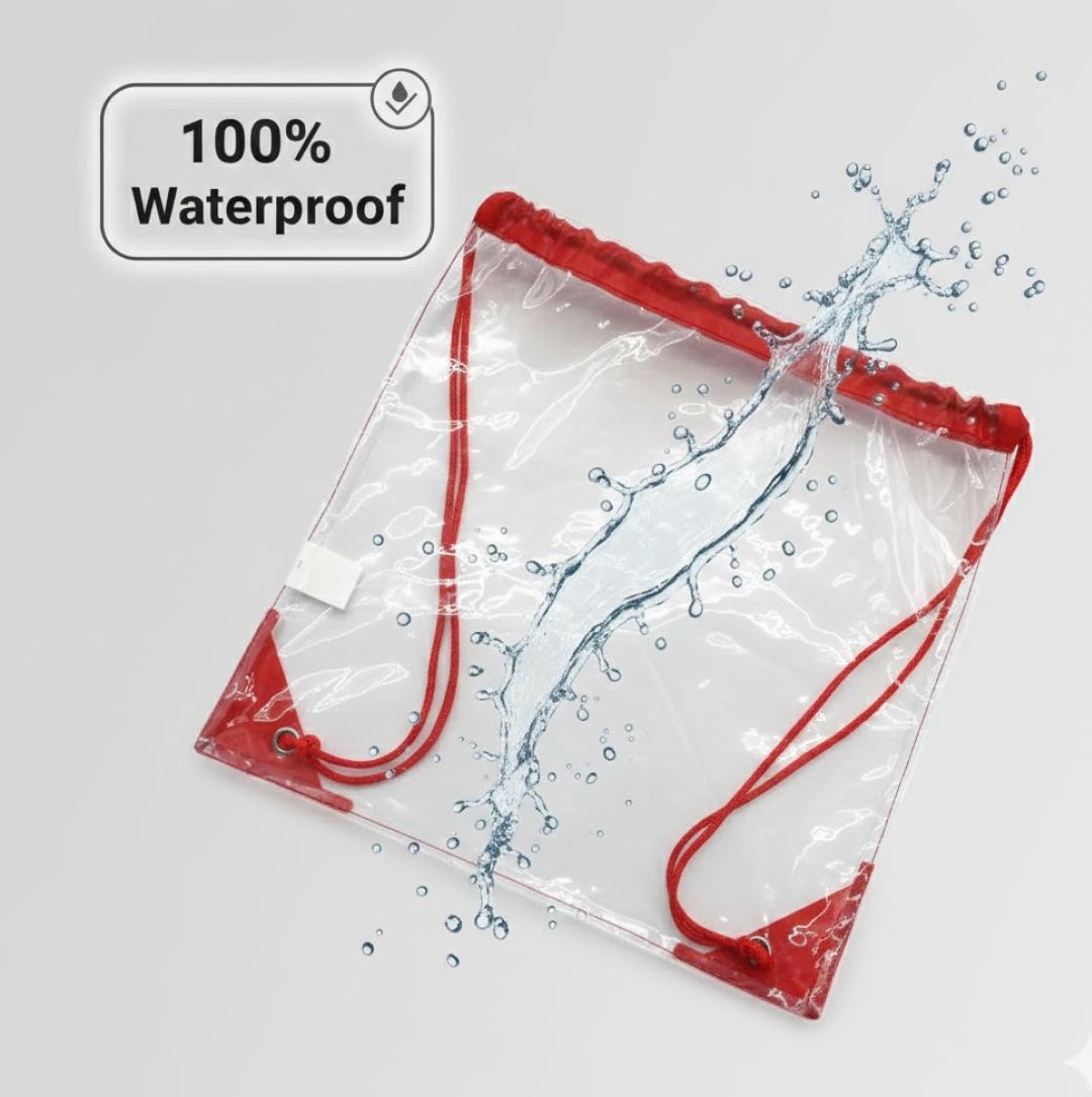 Transparent Waterproof Plastic Stadium Bag – Gym, Travel & Sports - view 2
