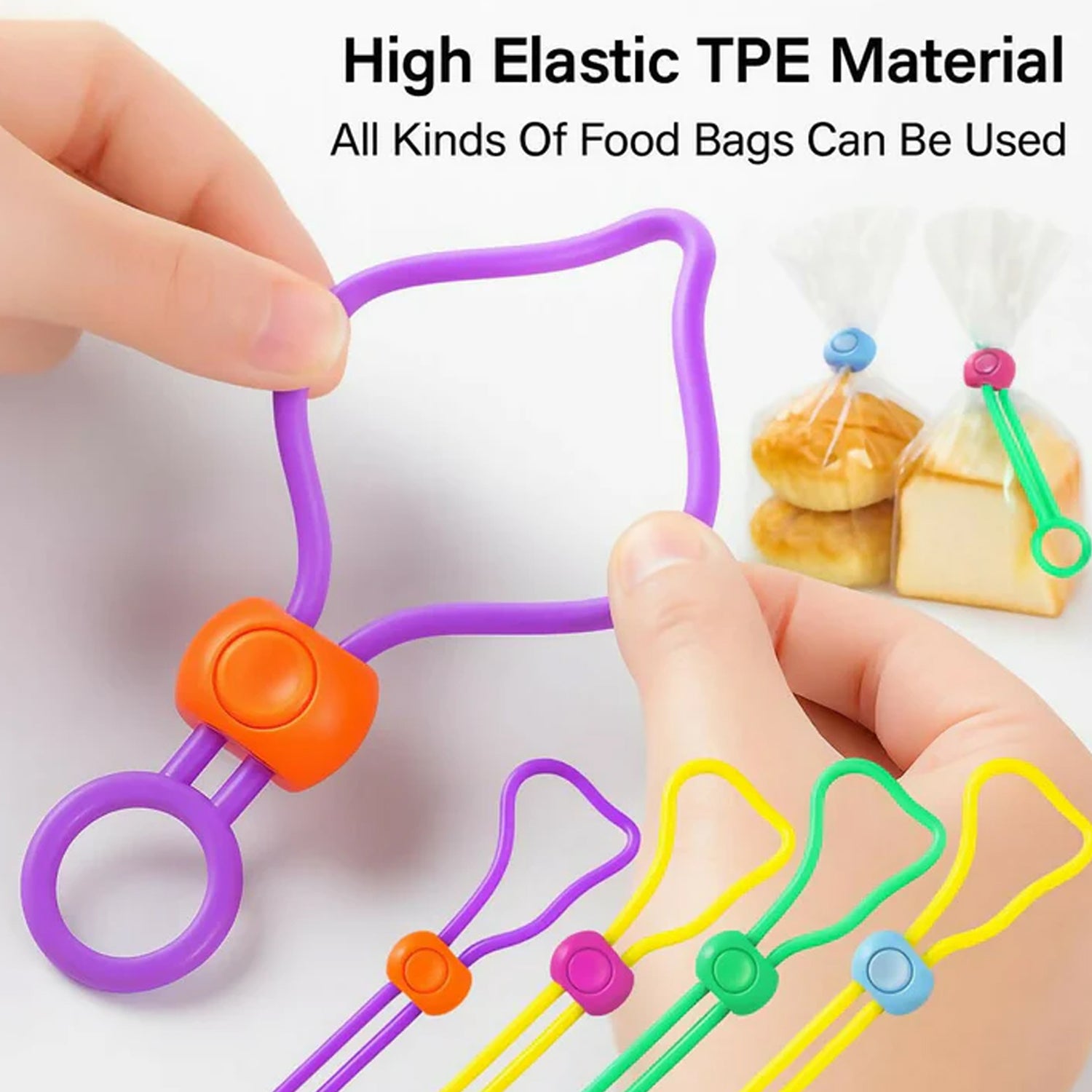Reusable Silicone Food Bag Sealing Clips with Lock for Kitchen Storage ( 3 Pc) - view 2