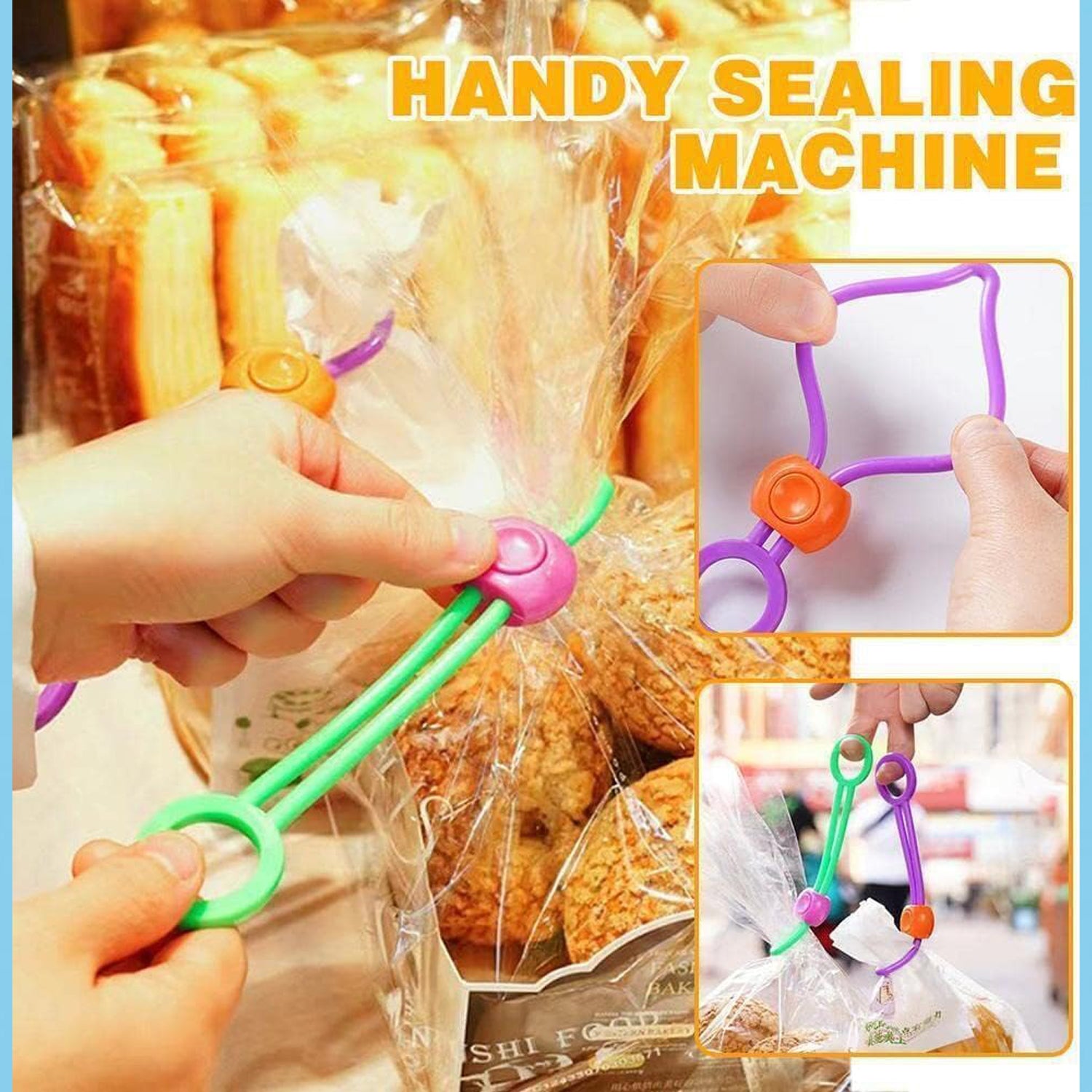 Reusable Silicone Food Bag Sealing Clips with Lock for Kitchen Storage ( 3 Pc) - view 7