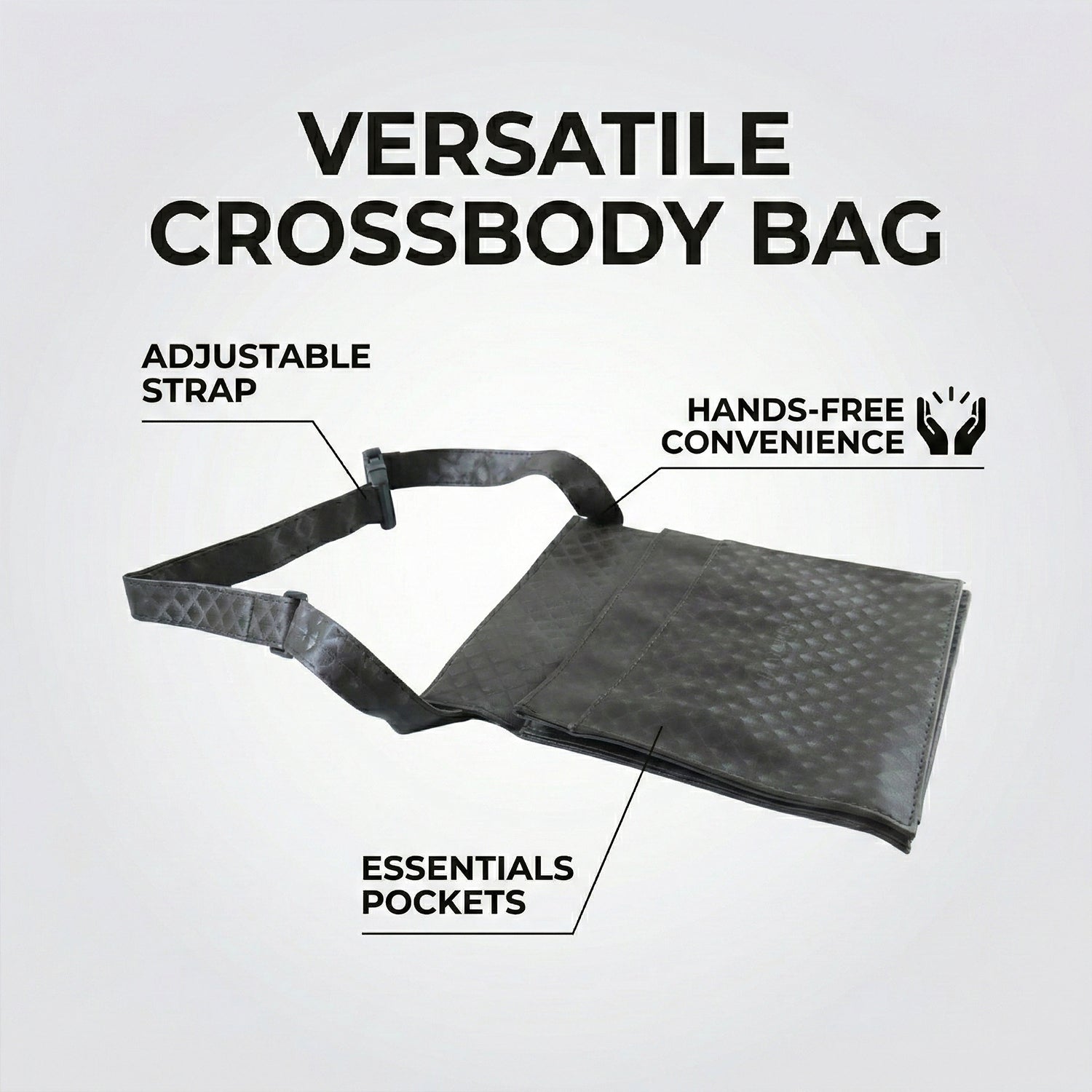Men's & Women's Quilted Crossbody Sling Bag with Adjustable Strap (1 Pc) - view 6