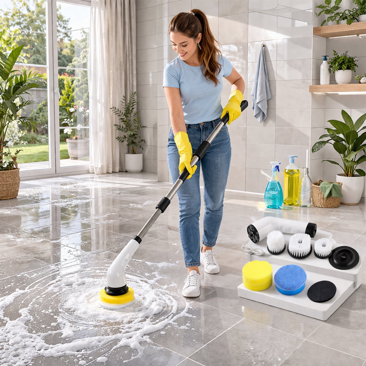 9-in-1 Electric Spin Scrubber - (1 Set) - view 3