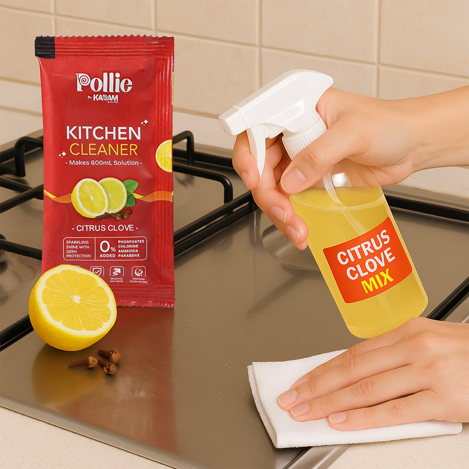 Pollic Kadam Concentrated Kitchen Surface Cleaner Sachet - view 3