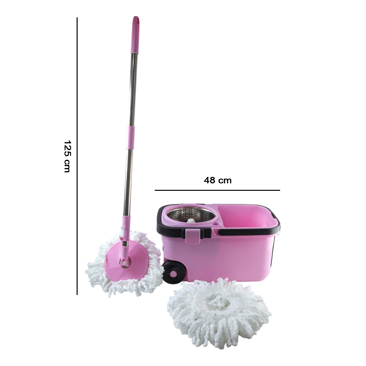 Quick Spin Mop With Steel Spin, Bucket Floor Cleaning, Easy Wheels & Big Bucket, Floor Cleaning Mop with Buck… - view 6