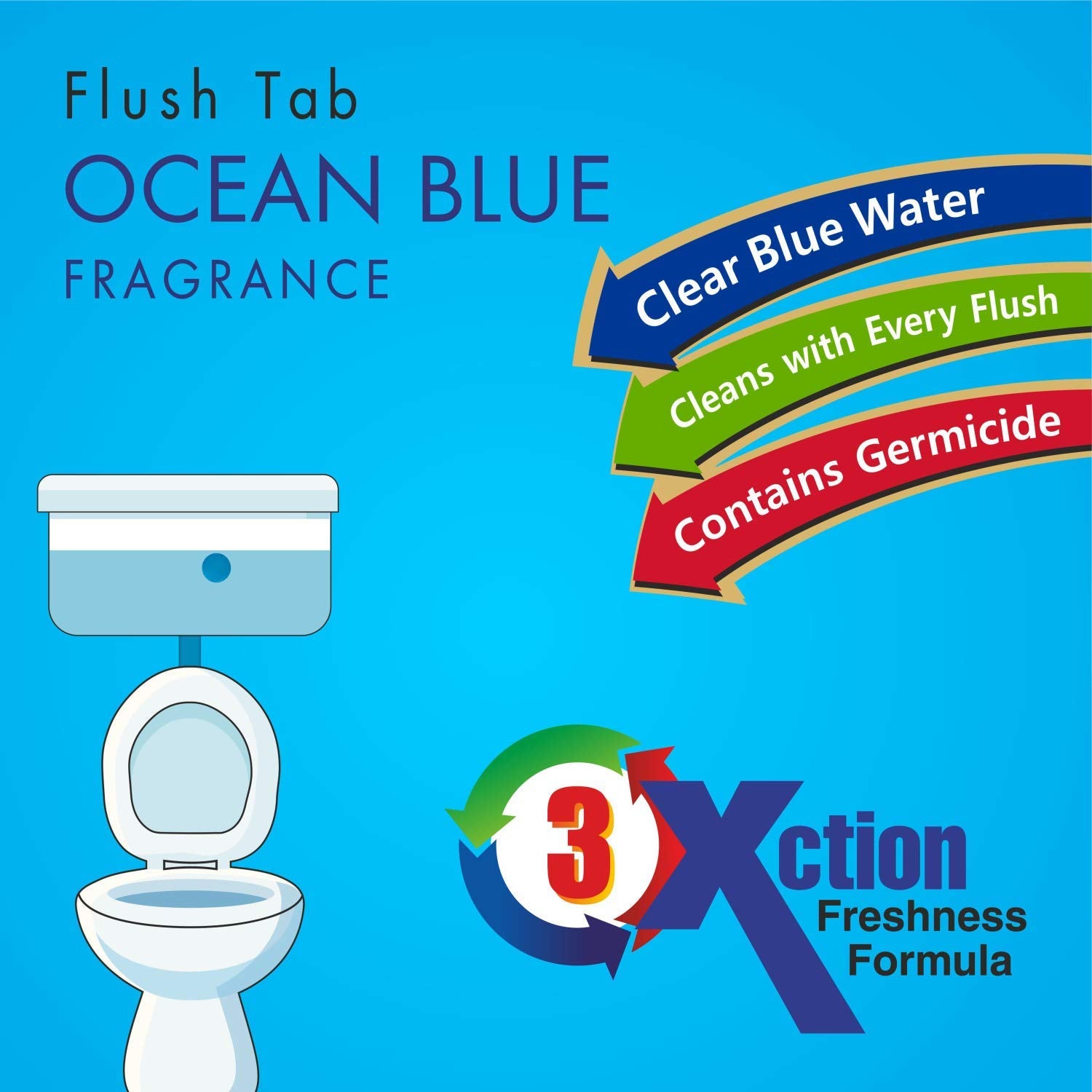 Toilet Cleaner Flush Tab Ocean Blue 100 Gram - view 6