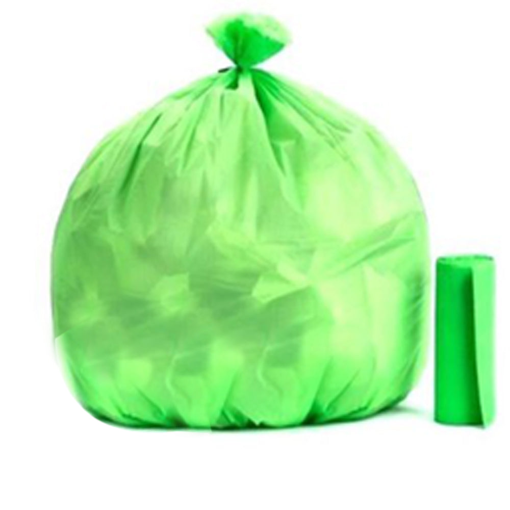 Green Compostable Corn Starch Garbage Bags (17" x 19") - view 3